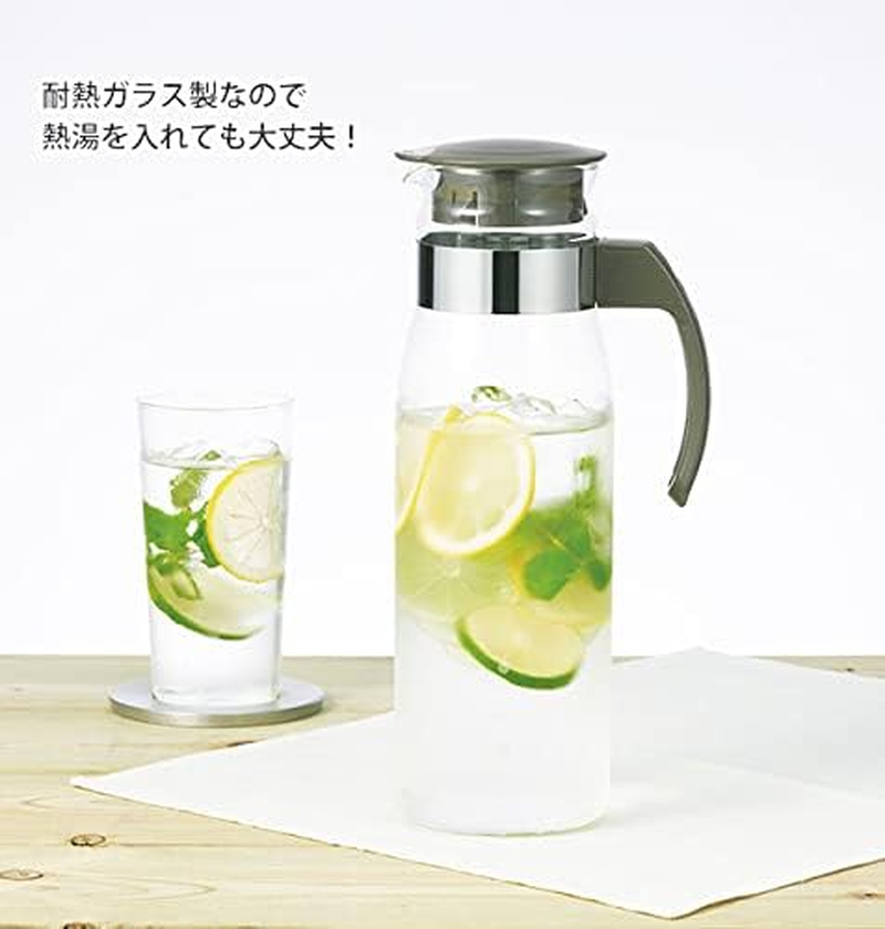 Hario Slim Water Jug with Handle, 1400Ml, White,Off-White image number 5