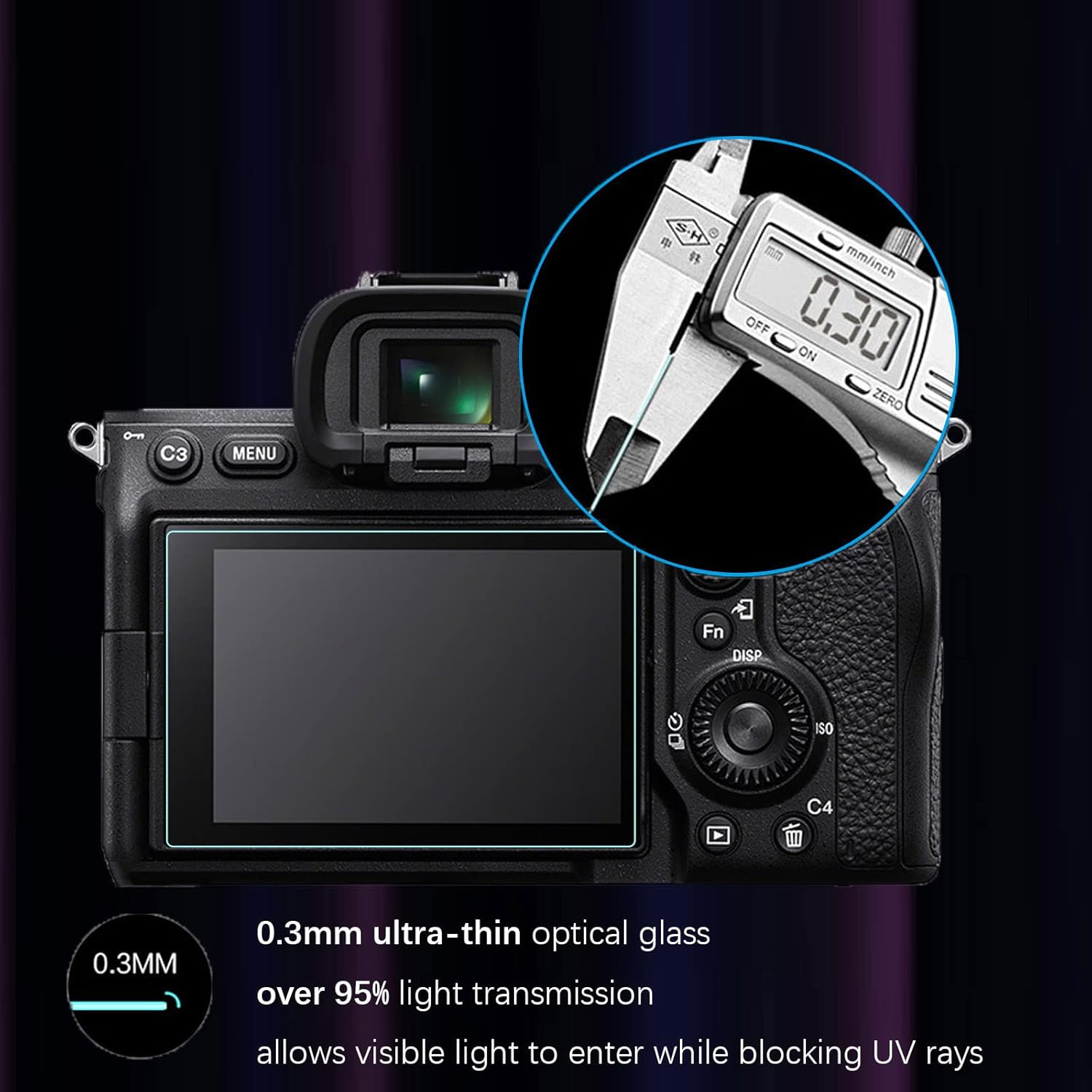 FUNYKA 2 Pack Glass Screen Protector Film for Sony ZV-E10II, A7CR, A7CII, A6700, A7IV, ZV-E1 Cameras, 0.3Mm Ultra-Thin Tempered Glass, 9H Hardness, 2.5D round Edges image number 2