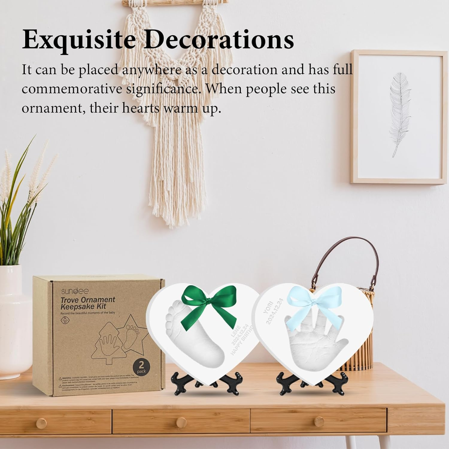 Baby Handprint and Footprint Kit - Personalized Clay Keepsake for Newborn Memory, DIY Baby Gift with Non-Toxic Mold, Complete Handmade Baby Keepsake Set for Parents image number 5