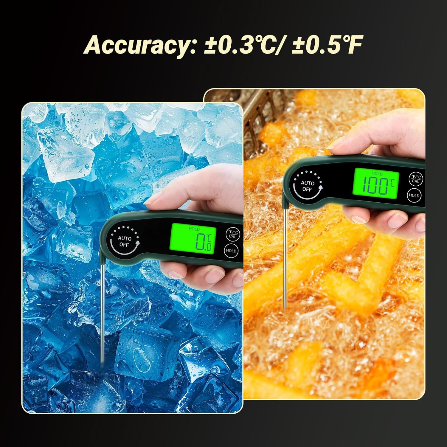 INKBIRD Instant Read Digital Meat Thermometer RHT-11K Portable Food Thermometer with 0.5 Sec Fast Reading IP65 Waterproof for Kitchen Cooking BBQ Baking Deep Frying Home Brewing image number 3