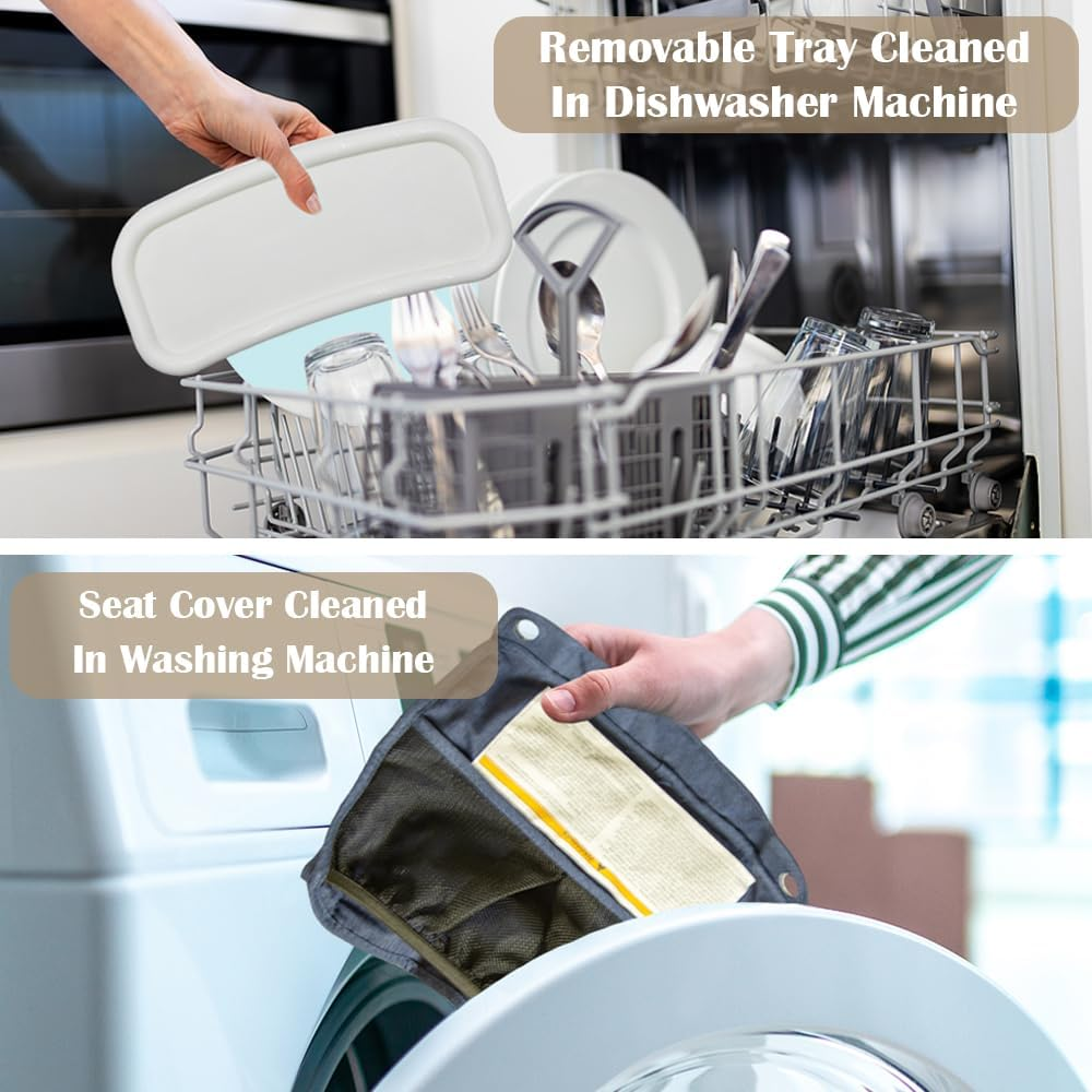 TINY SPARK Travel Booster Seat Portable Baby Chair Foldable Highchairs Booster Seats with Tray for Dining Table Camping Beach (Blue with Reinforced Corners) image number 6