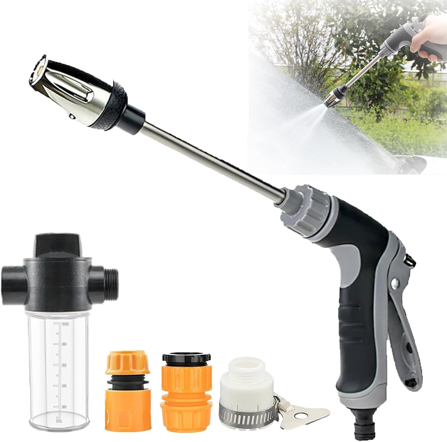 Pressure Washer, 2025 Upgraded Water Blitz High Pressure Water Gun, with 360&deg; Rotating for Three Spray Modes Pressure Washer (Water Gun + Connector + Foam Pot) image number 4