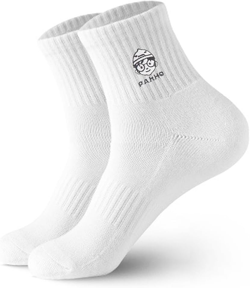 Low Cut White Socks for Men & Women - Thin Breathable Long-Staple Cotton Socks Ankle Socks for Running, Sports, and Casual Wear 1 Pair-11Cm High image number 4