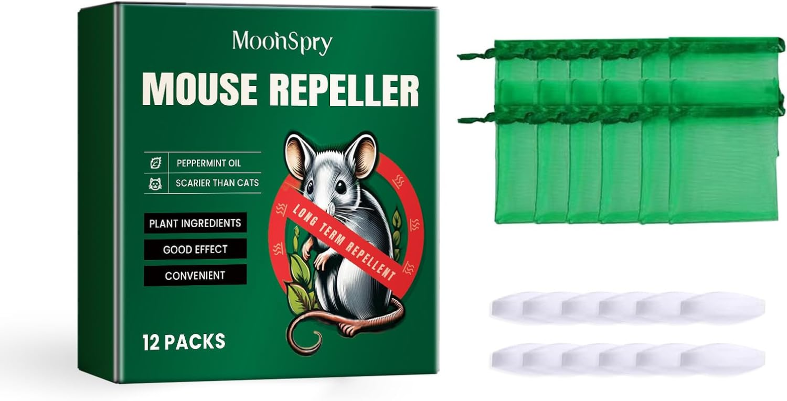 Peppermint Rodent Repellent,Dog and Cat Safe Mouse Repeller, Pest Control for Mice and Rats- Indoor and Outdoor Use - Long-Lasting Protection image number 1