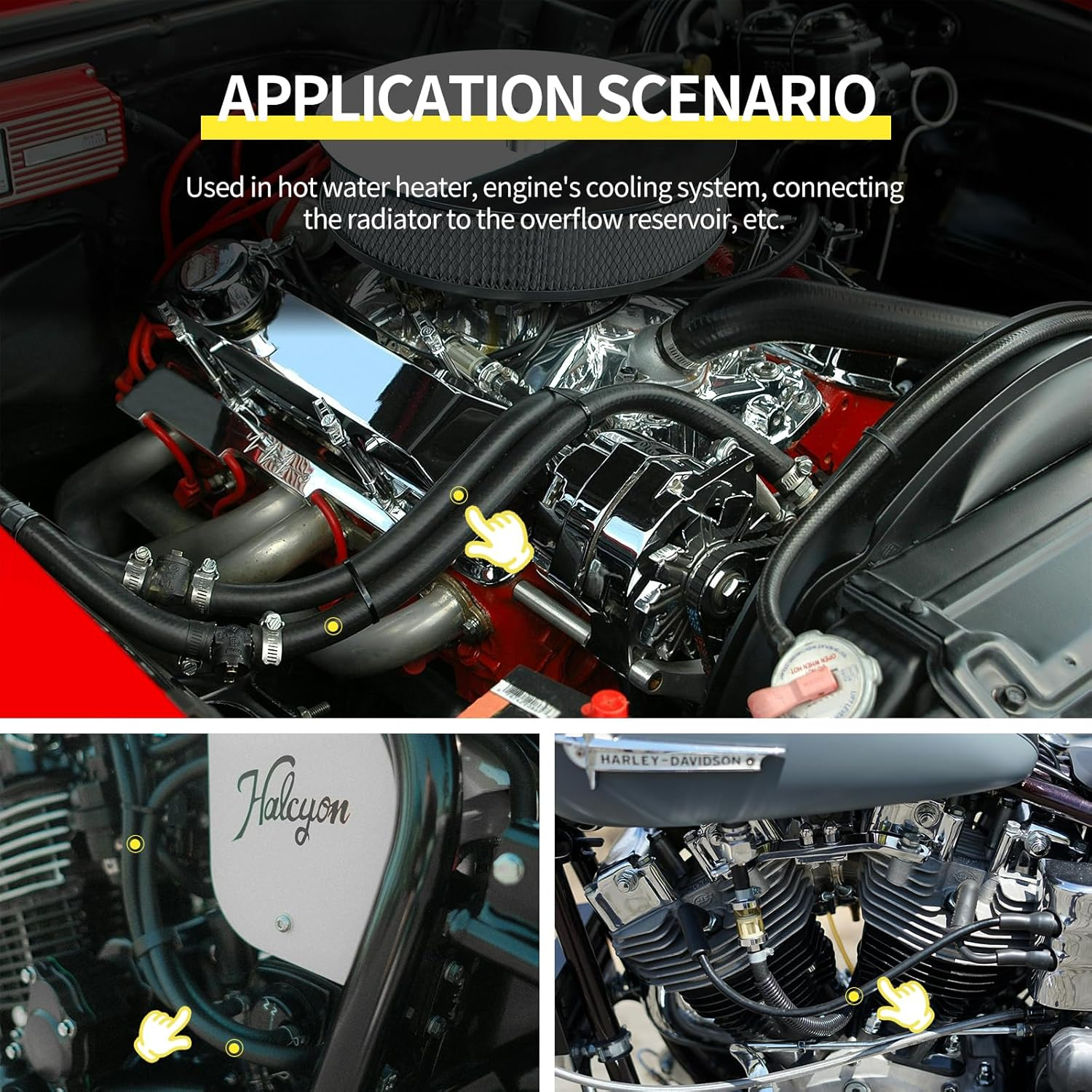 1/4 Inch ID Fuel Hose, 6Mm ID High Pressure Fuel Line NBR Rubber Hose, for Automotive, Marine Engine Tube Fuel System Hose Black - (5M/16FT) image number 3