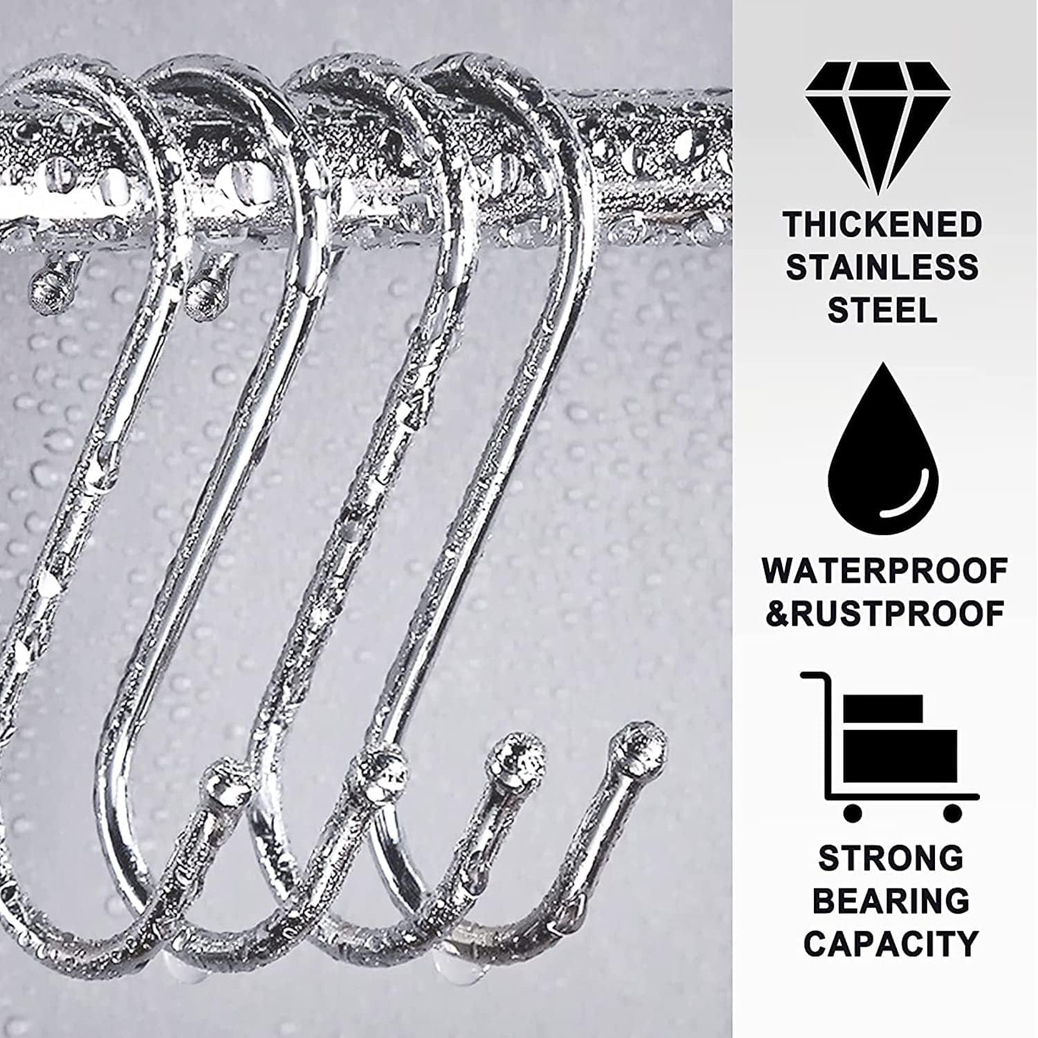 JZS Door Hooks,Over the Door Hangers Hooks Heavy Duty Organizer Hooks for Living Room, Bathroom, Bedroom, Kitchen Hanging Clothes,Towels,Hats,Coats,Bags,10 X Z Type Hook and 10 X S Type Hook,20Pcs image number 6