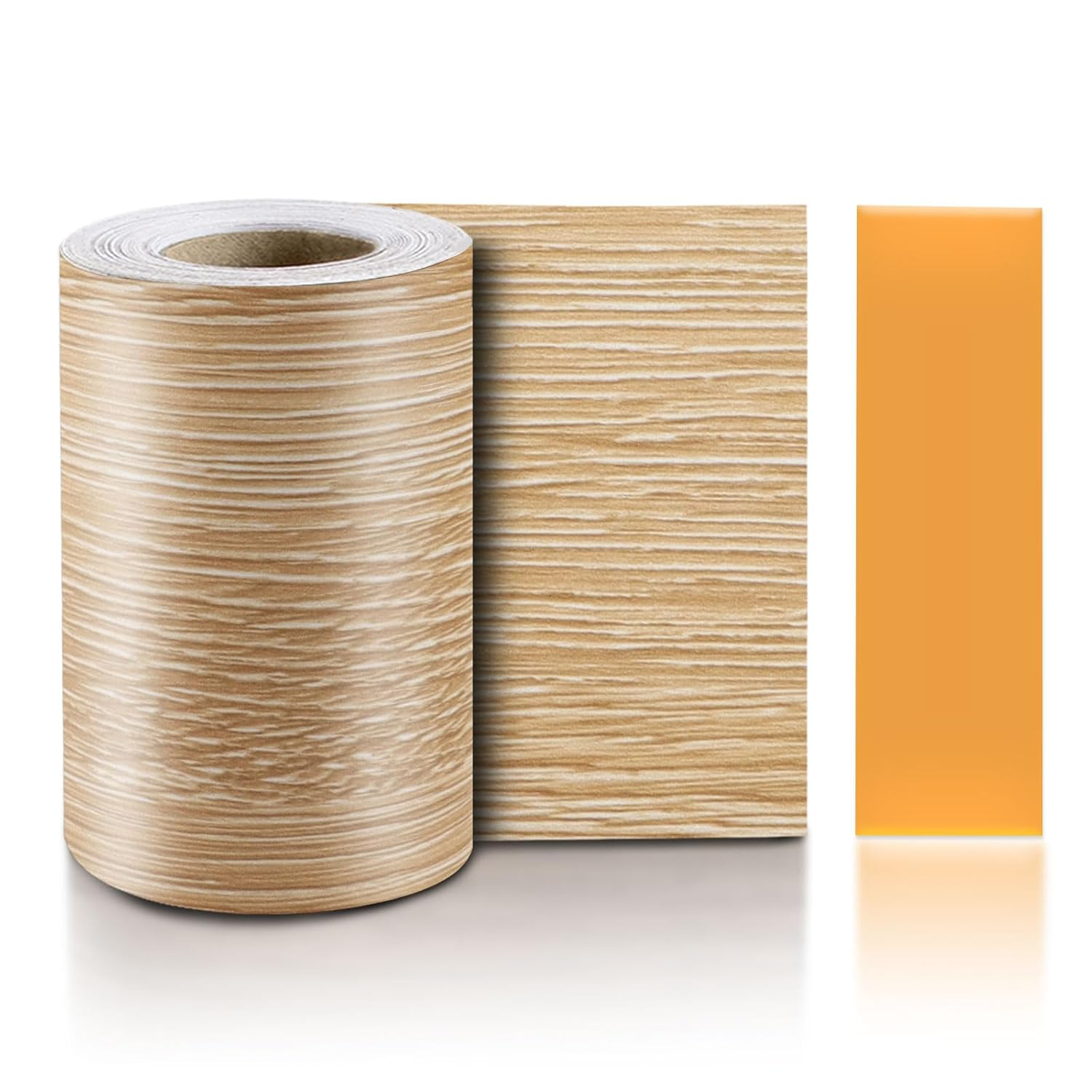 TECDW Wood Grain Tape (10Cm X10M), Self-Adhesive Wood Grain Repair Tape, Waterproof Wall Borders Peel and Stick, Baseboard Trim for Tables, Baseboards, Doors, Windows, Floors (10M, Brown Walnut)