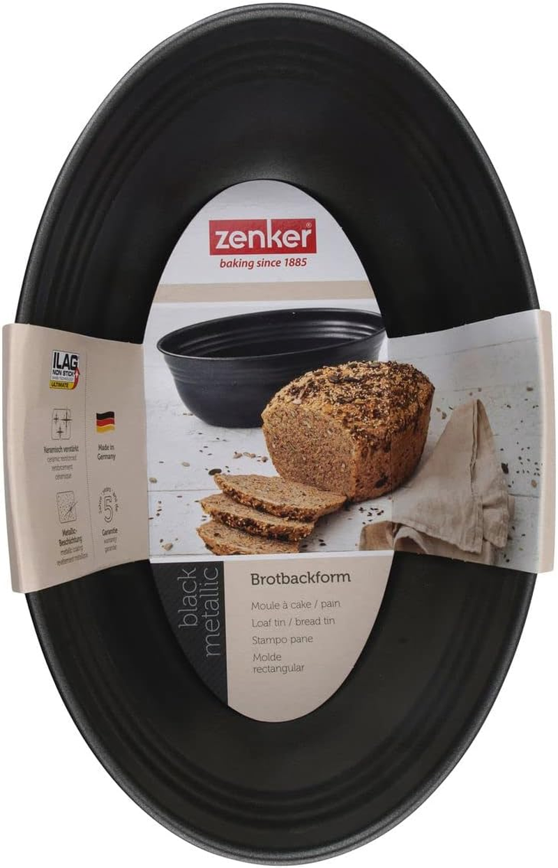 Zenker Z6520 Pure Oval Non-Stick Loaf Pan, 10.5-Inch, Black image number 1