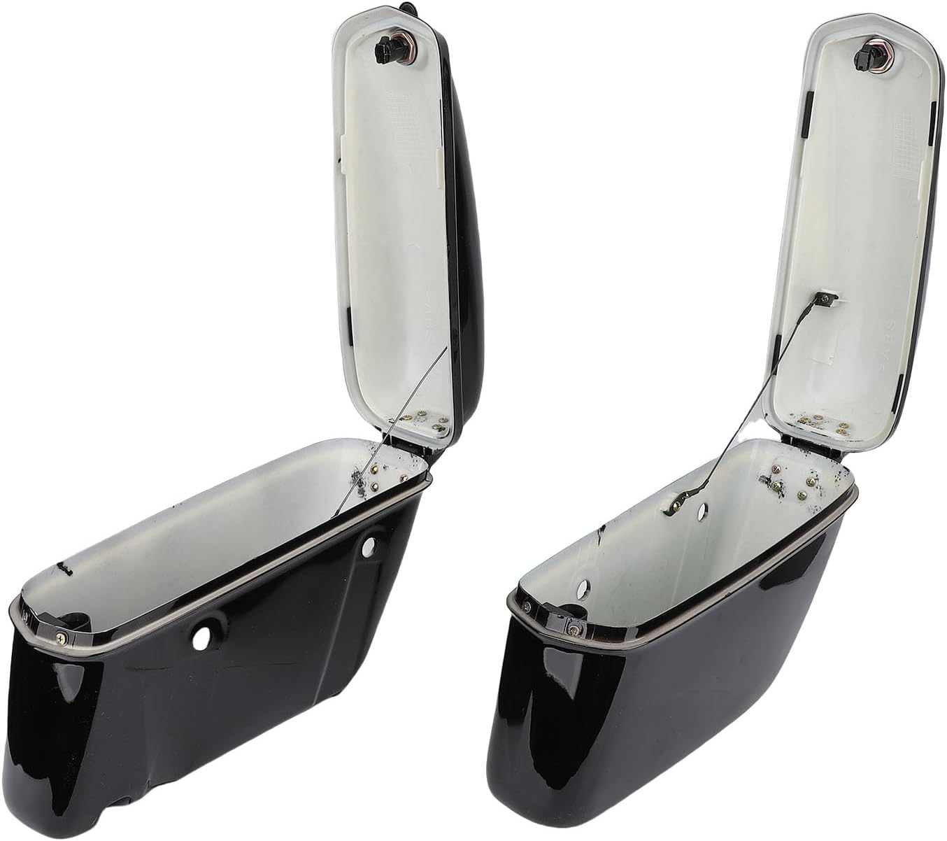 Focket Motorcycle Hard Saddle Bags, 22L ABS Waterproof Lockable Top Opening Trunk with Security Lock and Keys, Universal Motorcycle Side Case Replacement for Cruiser image number 6