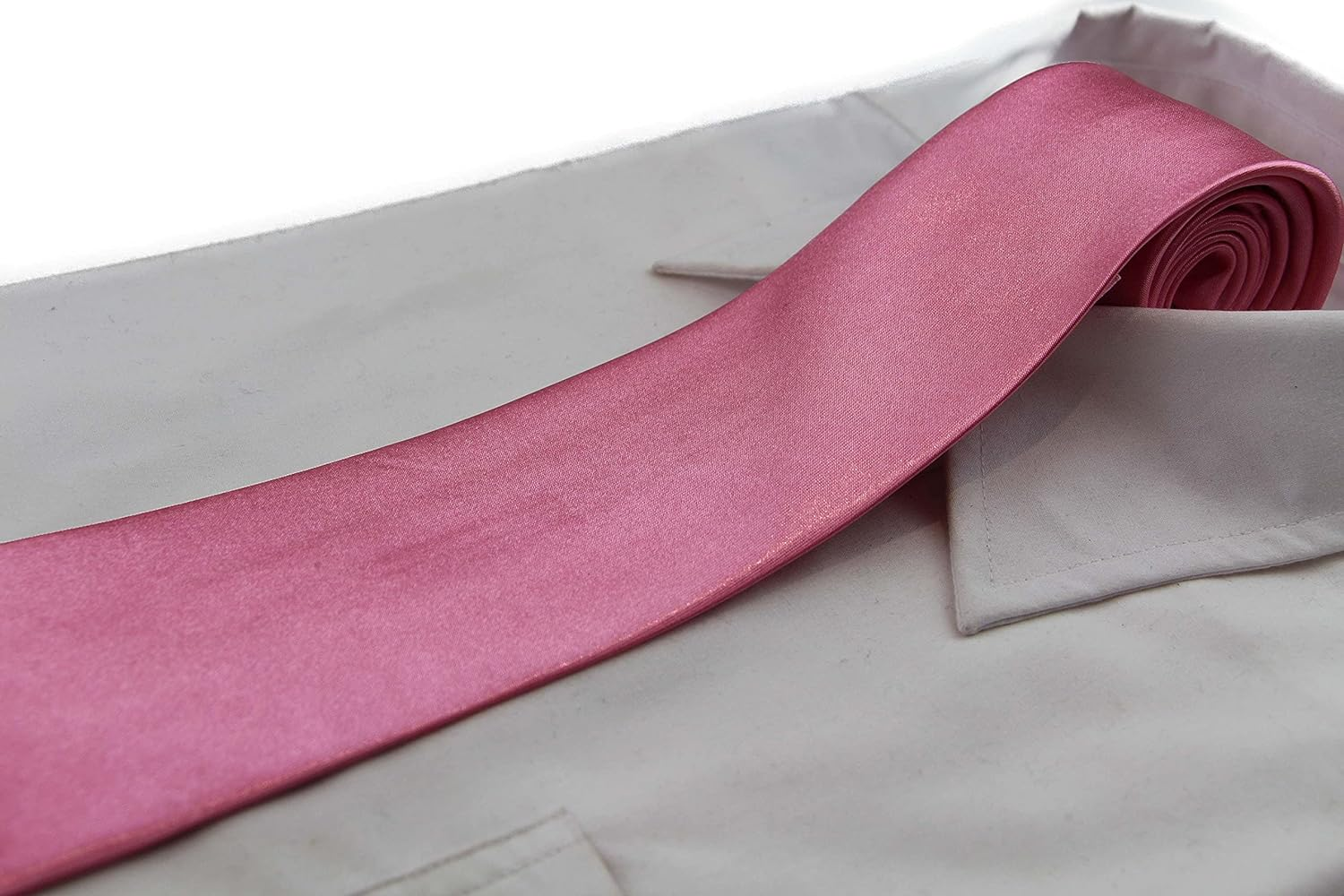 Mens Pink 8Cm Plain Neck Tie image number 3