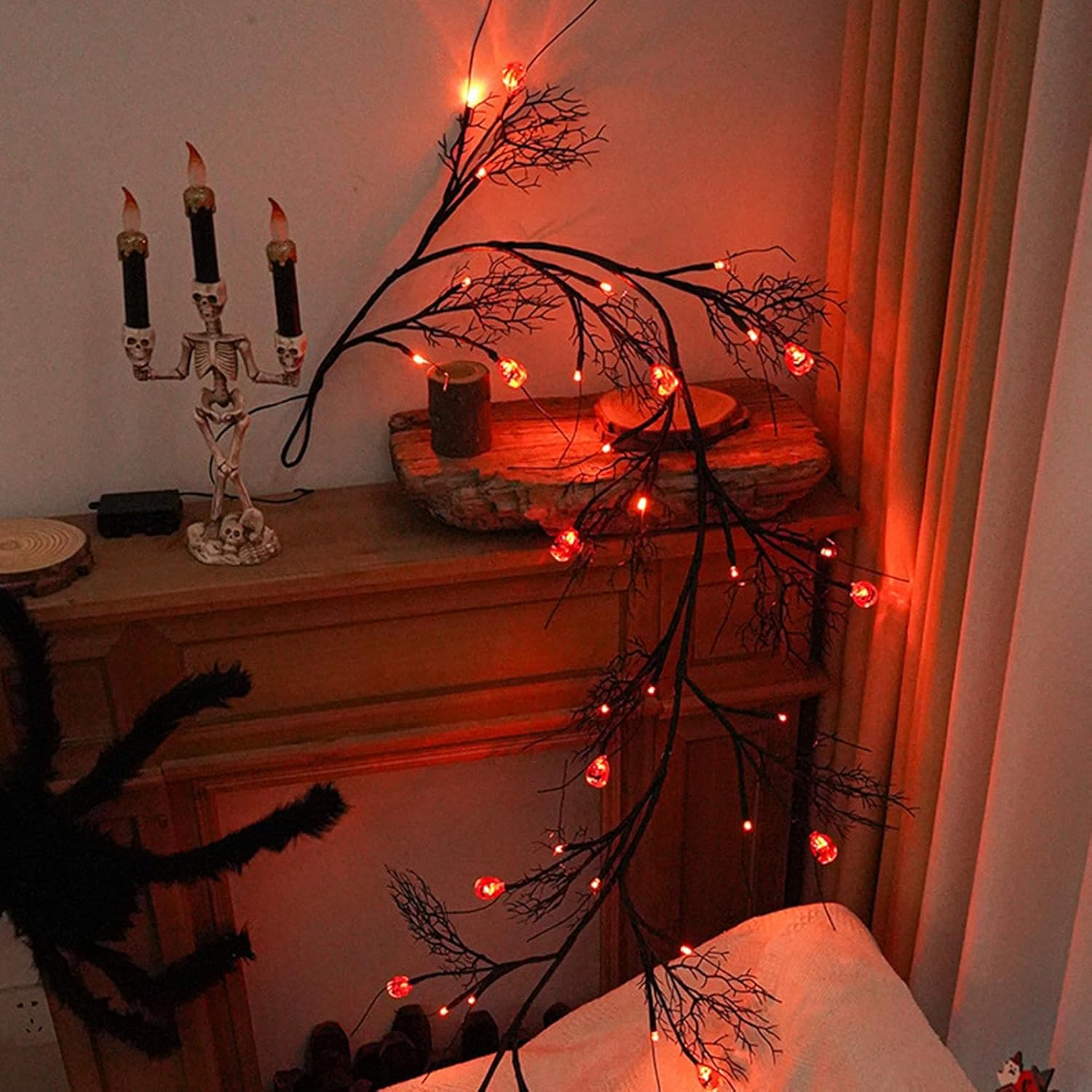 Halloween Door Garland with Lights | Halloween String Lights with Pumpkin,Decorative Lamp for Farm Party Pathway Dormitory Patio Haunted House Backyard Apartment