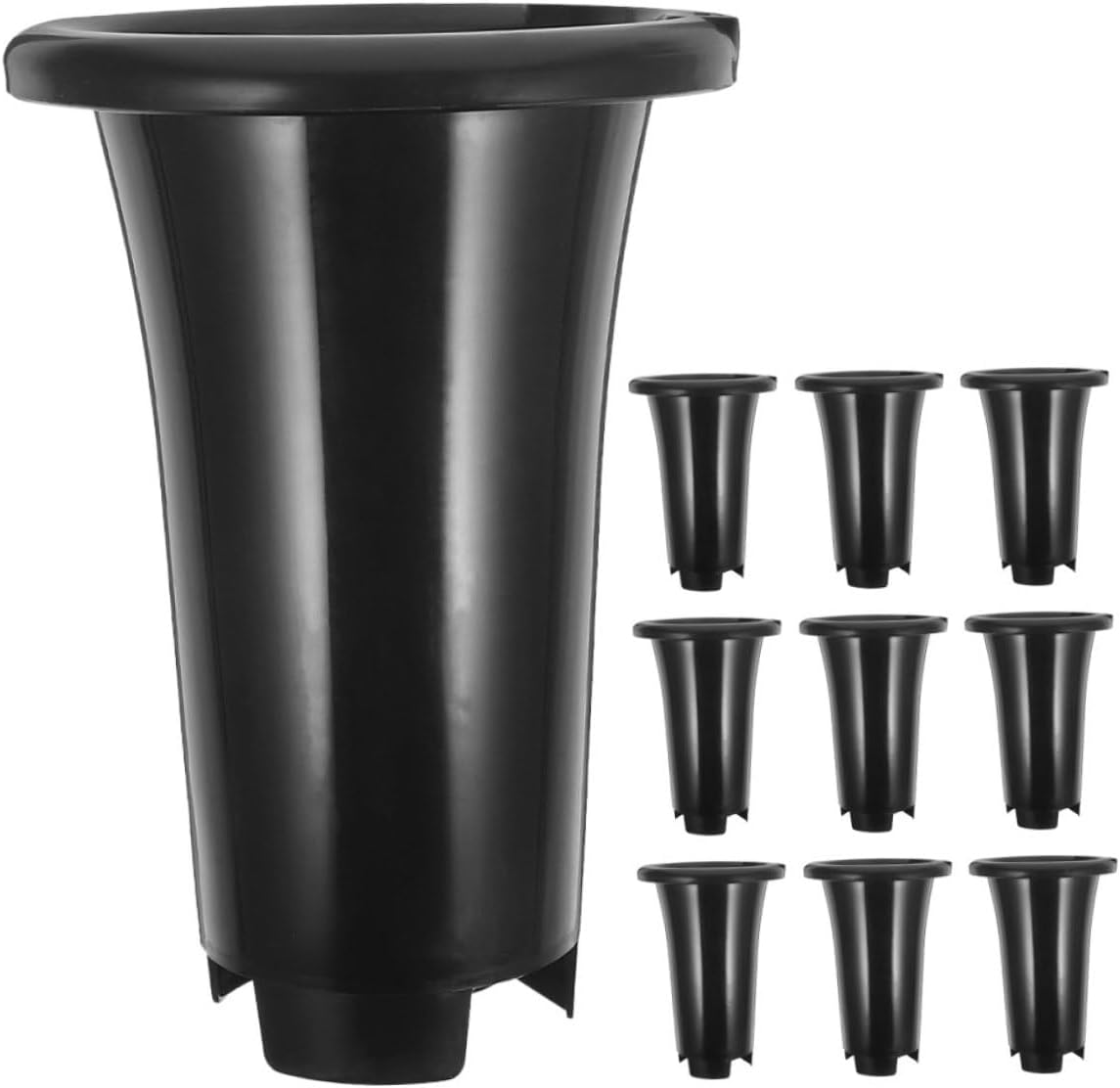 10Pcs Black Plastic Nursery Pots Thickened Large Plant Propagator Pots for Orchids Indoor Outdoor Gardening