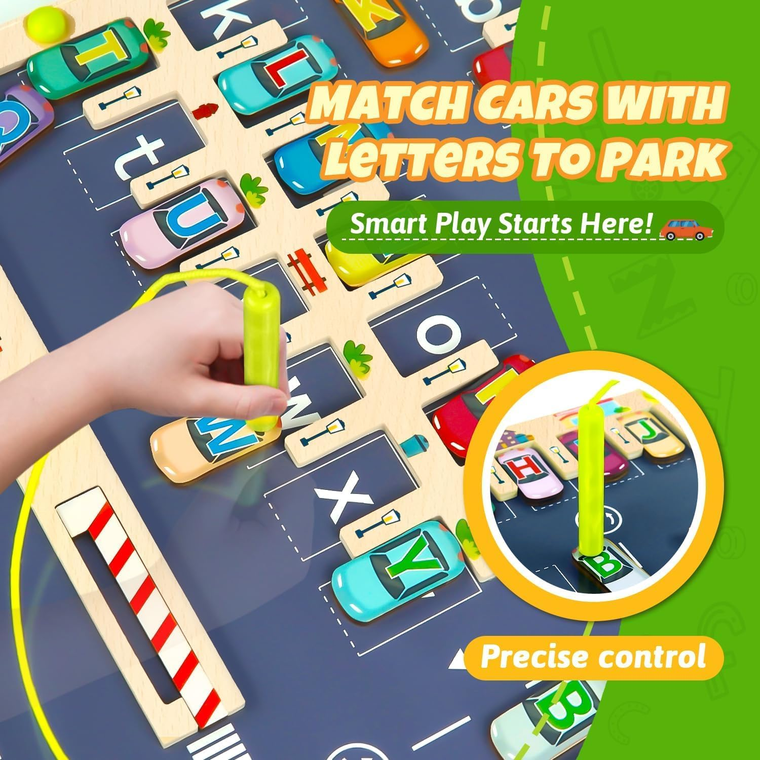 Ssnddm Magnetic Alphabet Maze Letter Puzzle - Montessori Alphabet Parking Maze for Toddlers Ages 3-5, Travel-Friendly Sensory Board for Boys & Girls, Educational Birthday Gifts Preschool Kids image number 4