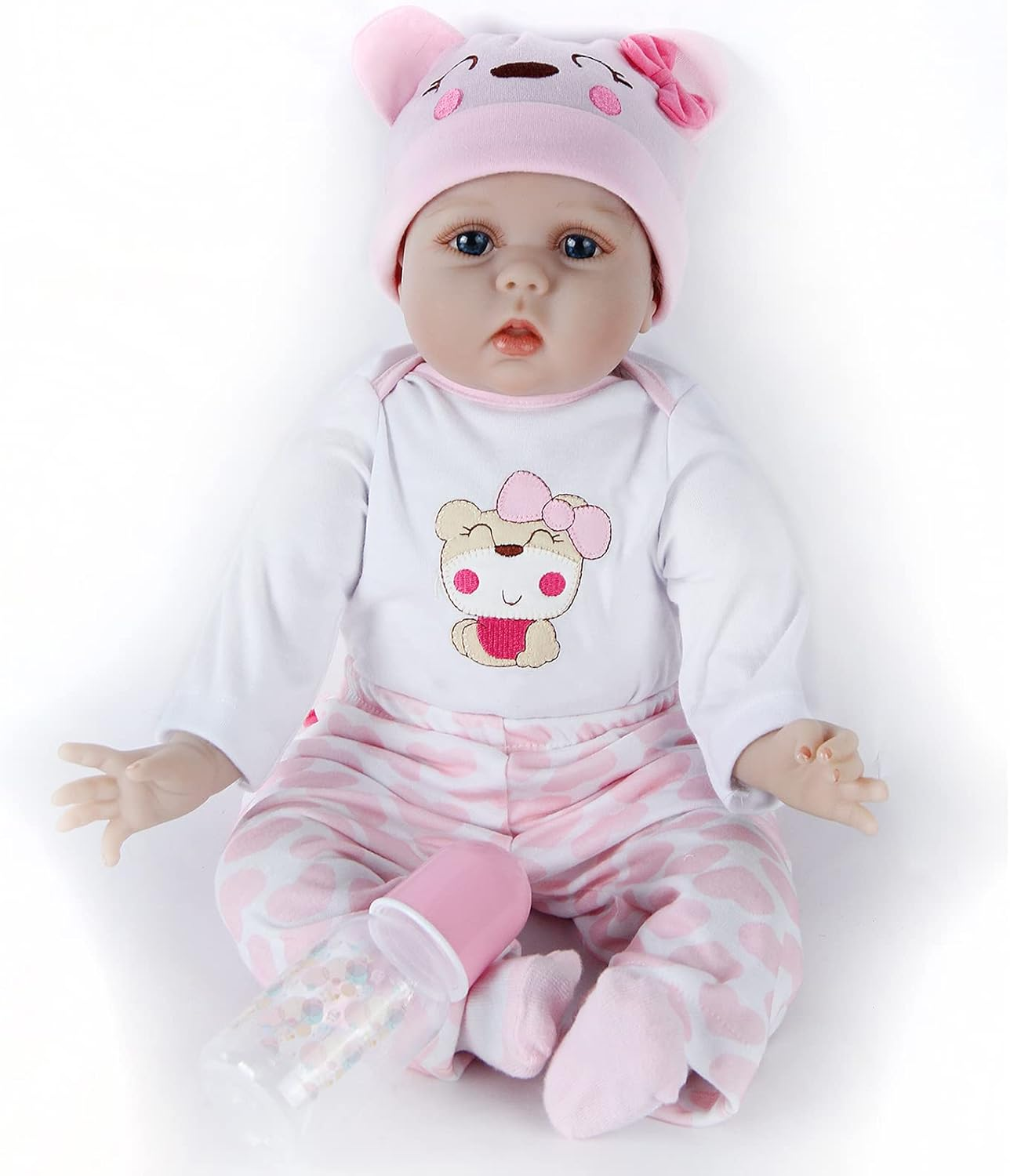 ZIYIUI Reborn 22 Inch 55Cm Reborn Baby Dolls Look Real Soft Silicone Vinyl Reborn Baby Realistic Toddler Girl Doll Toy Best Xmas Gifts image number 5