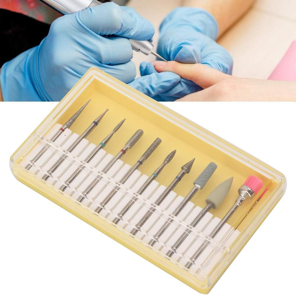 Nail Art Drill Polishing Head Kit, Pack of 10 Pedicure Nail Polishing Grinding Machine for Sets & Kits Accessories (Bh-02) image number 2