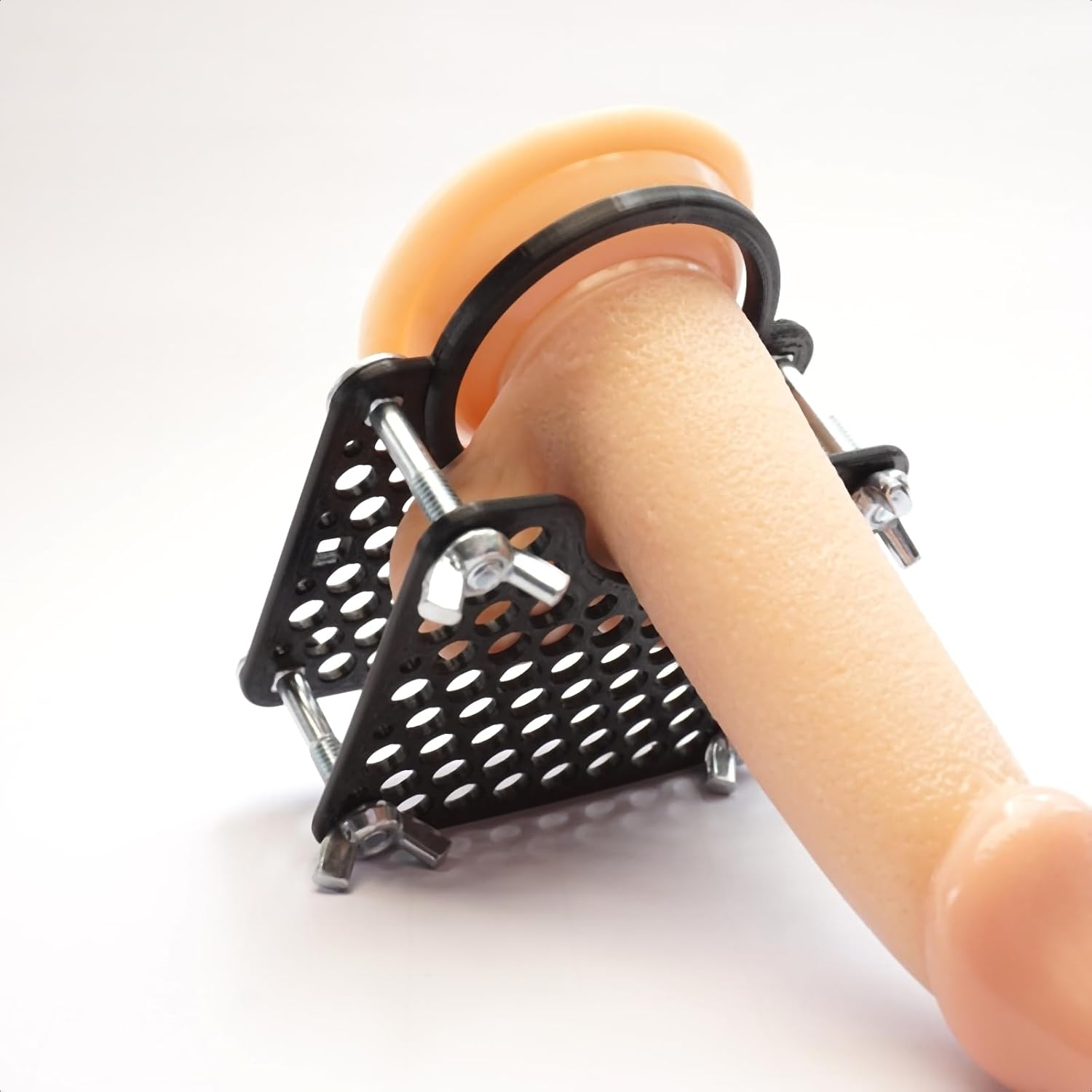 Testicle Crusher CBT BDSM, Clamping Plates Crusher Set Erection Cage Testicle Scrotum Harness, German European Design by Nova Lux