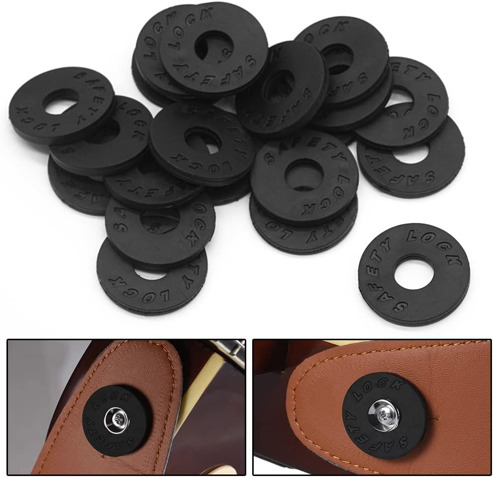 10Pc Black Guitar Strap Locks Blocks anti Slip for Acoustic Electric Guitar Bass