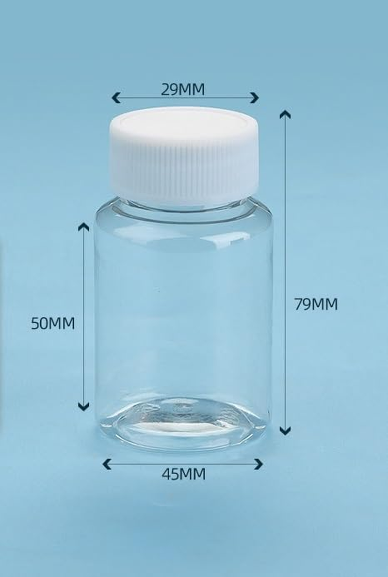 4Pcs Clear PET Plastic Bottling Bottle, 80Ml Empty Organizer with Caps, Small Travel Bottling Bottle, Containers for Liquid Solid Powder (Transparent, 80Ml) image number 2