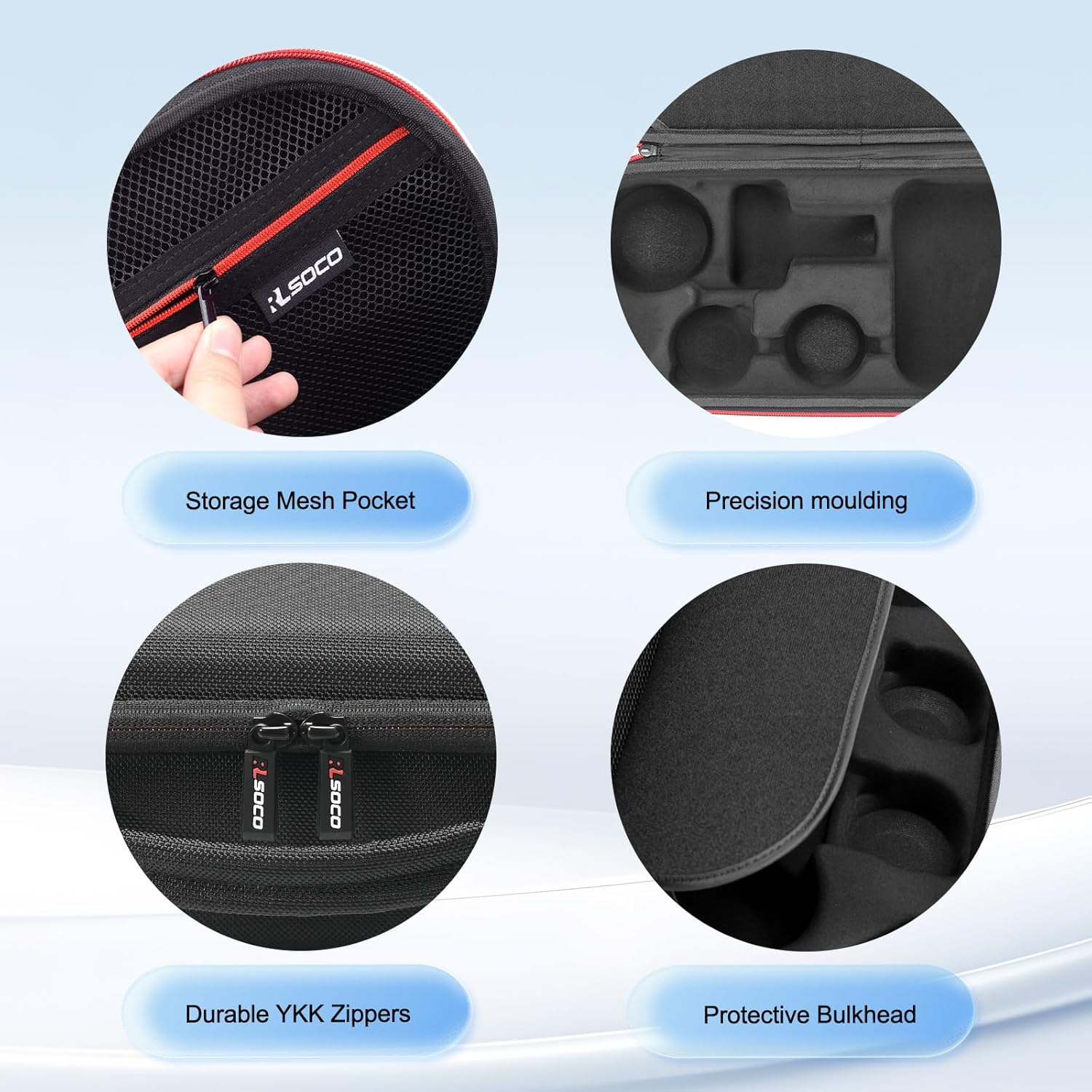 RLSOCO Case for Supersonic Hair Dryer, Supersonic Professional Storage Case, Holds Hair Dryer and Complete Attachments - Black (Cover Only) image number 5