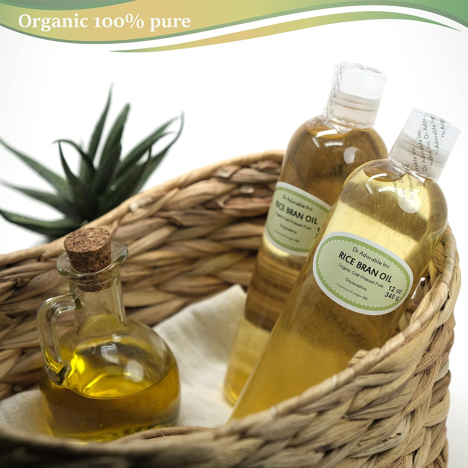 Dr Adorable - 24 Oz - Rice Bran Oil - 100% Pure Natural Premium Organic Cold Pressed (2 of 12 Oz) image number 2