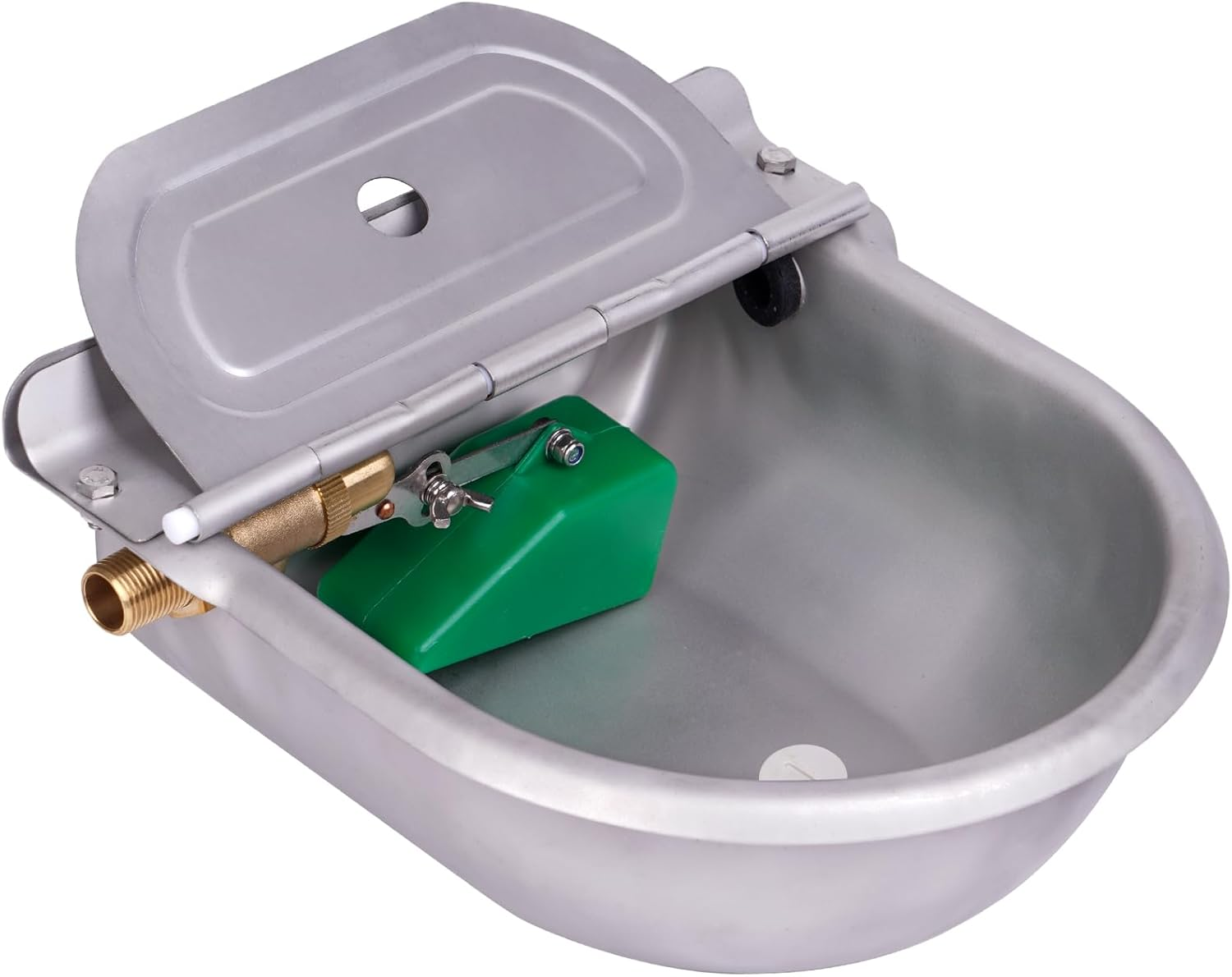 Automatic Water Bowl for Dogs, Drinking Water Tank for Farm Animals with 1/2 Inch Brass Float Valve, Stainless Steel Water Trough with Drain Plug for Cattle, Cows, Horses, Pigs, Sheep, Pets image number 2