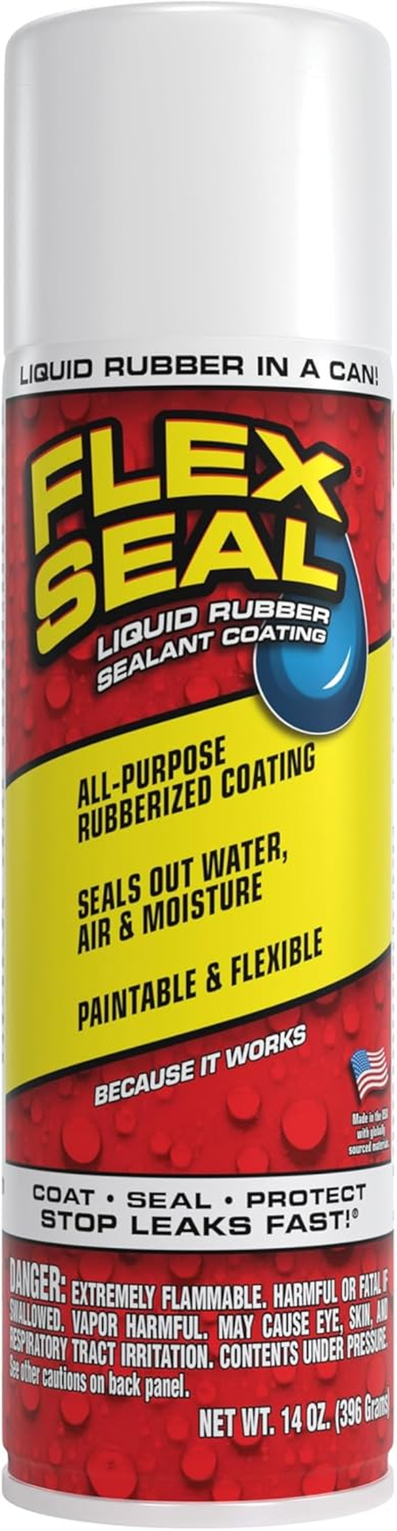 Flex Seal, 14 Oz, White, Stop Leaks Instantly, Waterproof Rubber Spray on Sealant Coating, Perfect for Gutters, Wood, RV, Campers, Roof Repair, Skylights, Windows, and More image number 6
