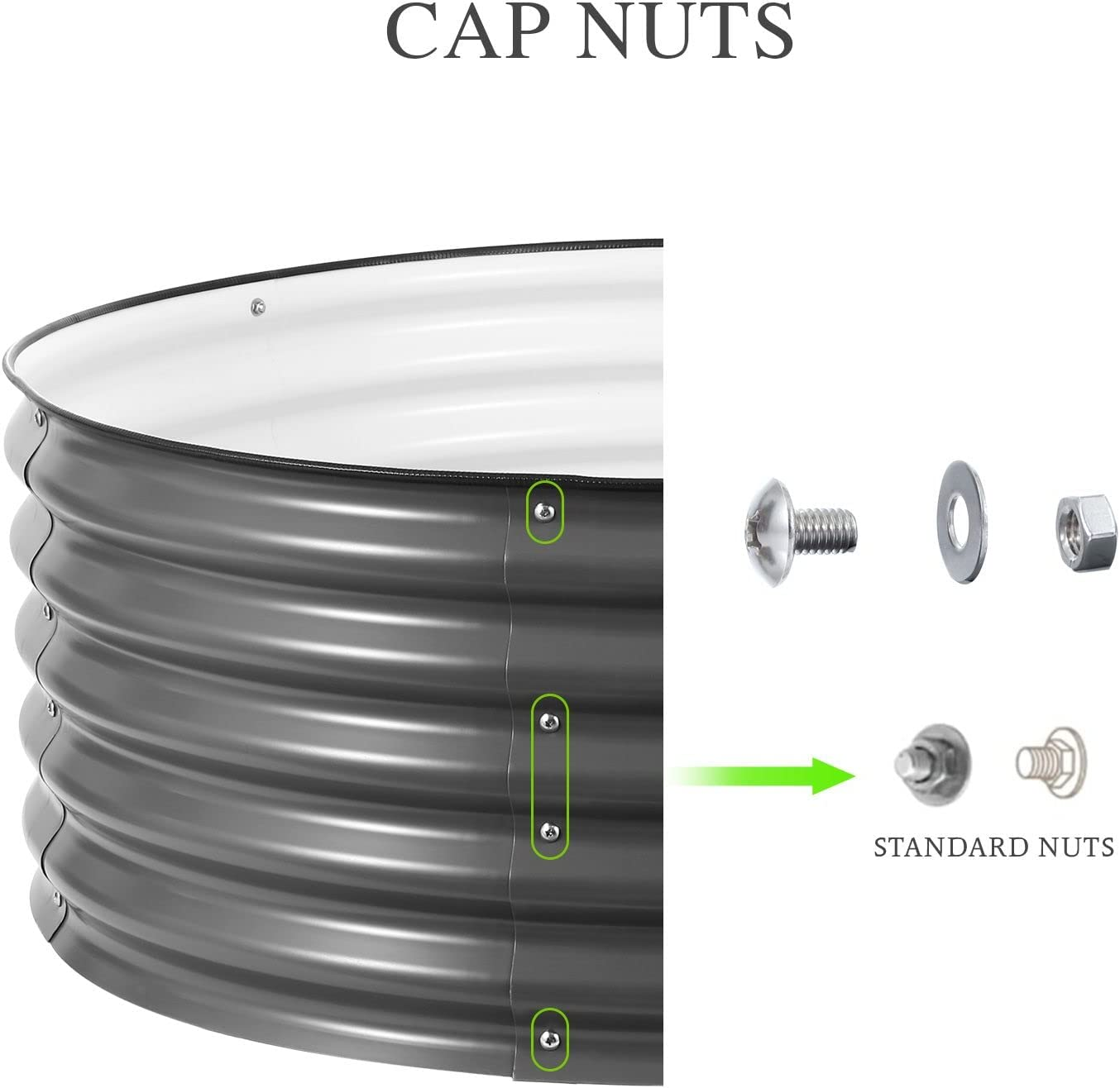 Round Raised Garden Bed Fence Planter Box Indoor Outdoor Flower Herb Vegetable Green Holder Container for Balcony Window Patio Aluzinc Coated Metal Edging image number 3