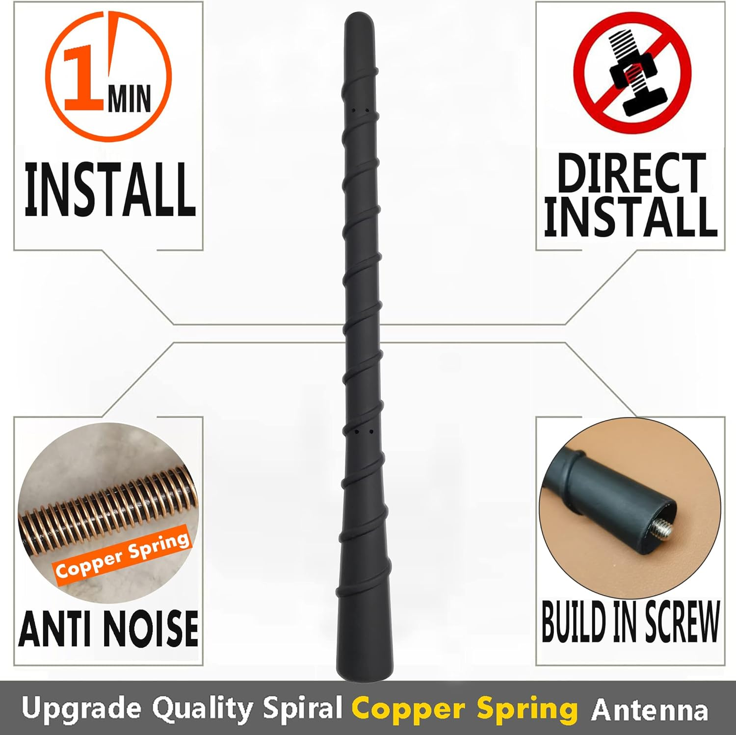 Jeep Liberty 8 Inch Flexible Rubber Antenna Replacement (2008-2010) image number 3