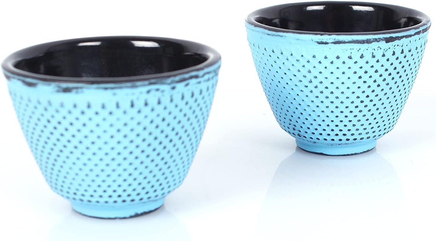 Echtwerk Cast Iron Tea Service Teapot 1.1L with Removable Strainer, Tea Maker with Saucer and 2 Tea Cups, Vintage Design Teapot Set for Loose Tea Preparation, Light Blue image number 6