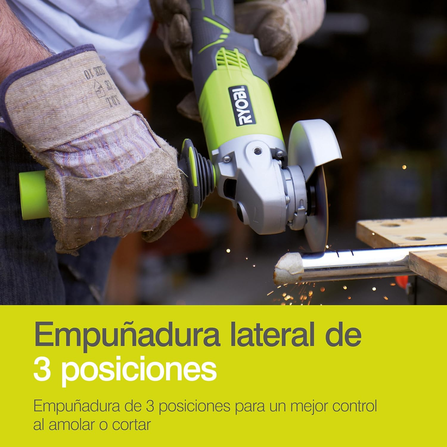 Ryobi R18AG-0 ONE+ Angle Grinder, 18V (Body Only), Green & Black