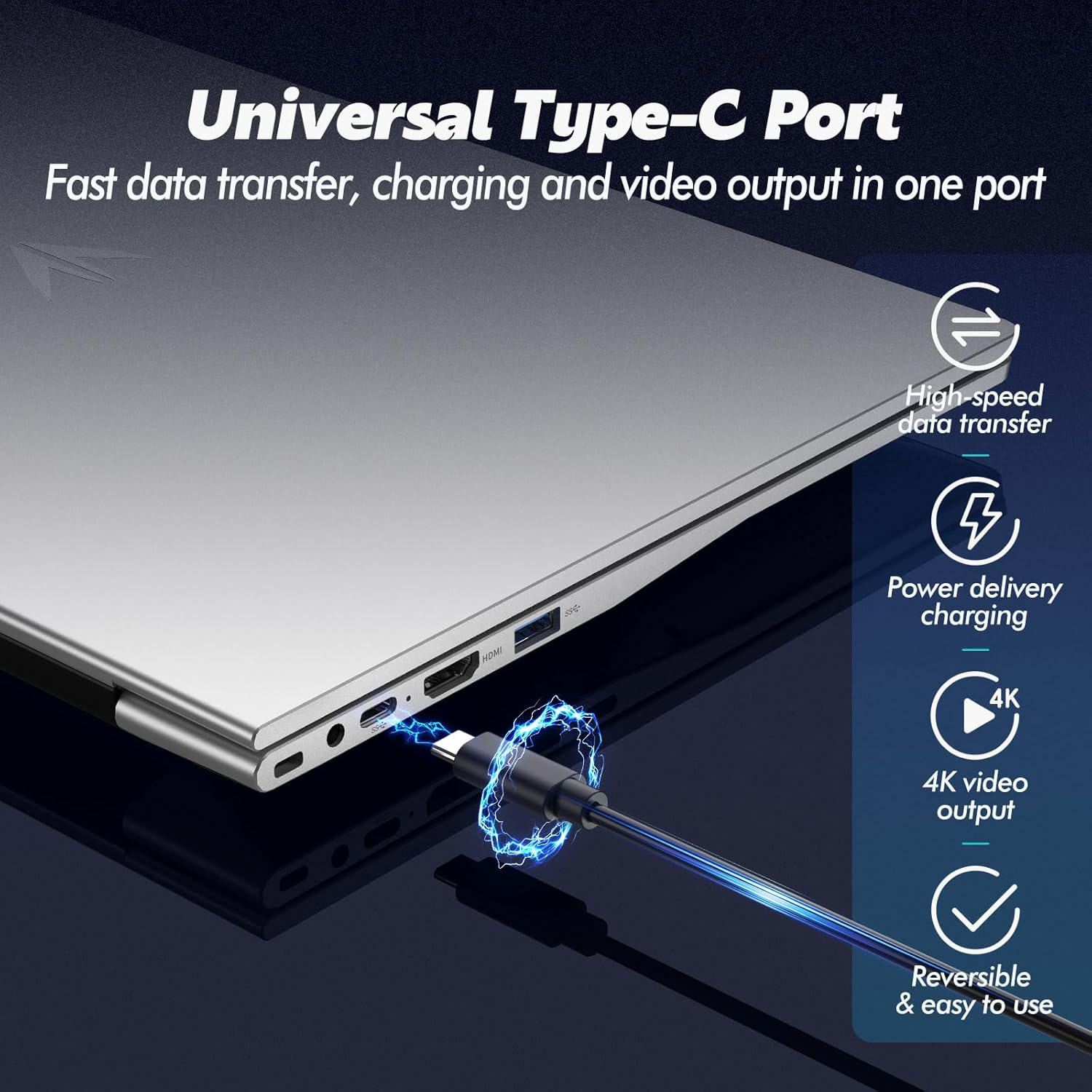 15.6-Inch Thin and Light Laptop, IPS Full HD Screen, Athlon Silver 3050E, 32GB DDR4 Memory, 1TB SSD, Wifi 5/USB 3.0/Type-C/Hdmi/Bt 4.2, Win 11 Pro, Perfect for Work, Study and Entertainment, Silver image number 5