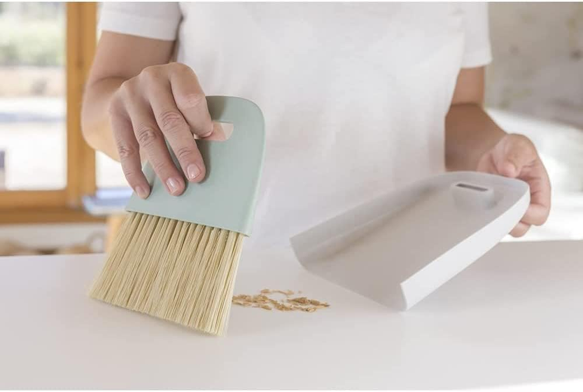 VIGAR Light Grey Dustpan and Small Broom Set-Product Made with Sustainable Materials, Turquoise, Peque&ntilde;o
