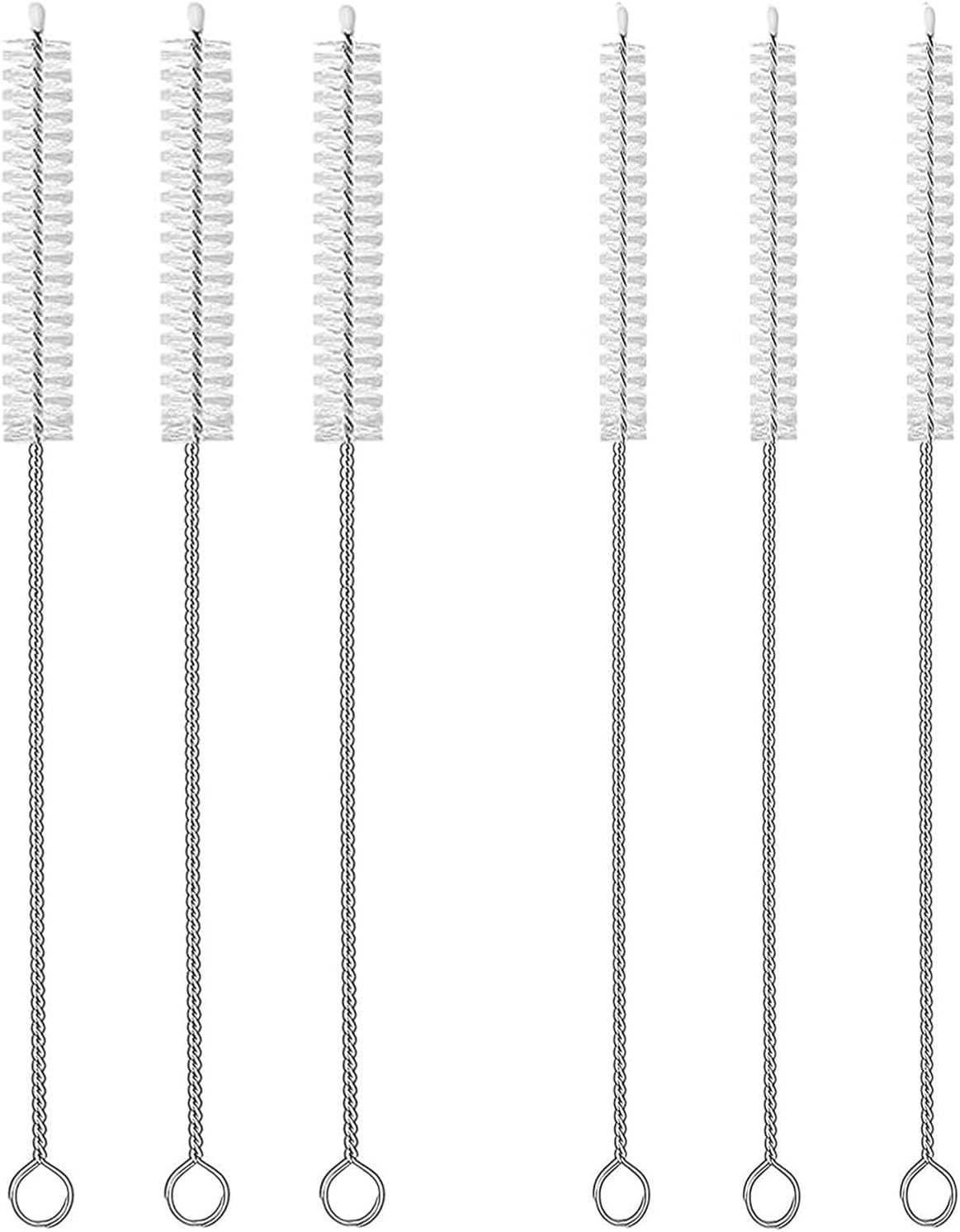 Straw Cleaner Brush Long 8 Inch,Straws Brush Bristles Diameter Have 2 Size(8+10Mm), Straw Cleaning Brush with Stainless Steel Nylon Bristles for Cleaning Straw,Baby Bottle, Sippy Cup, Stanley (10 PCS) image number 4