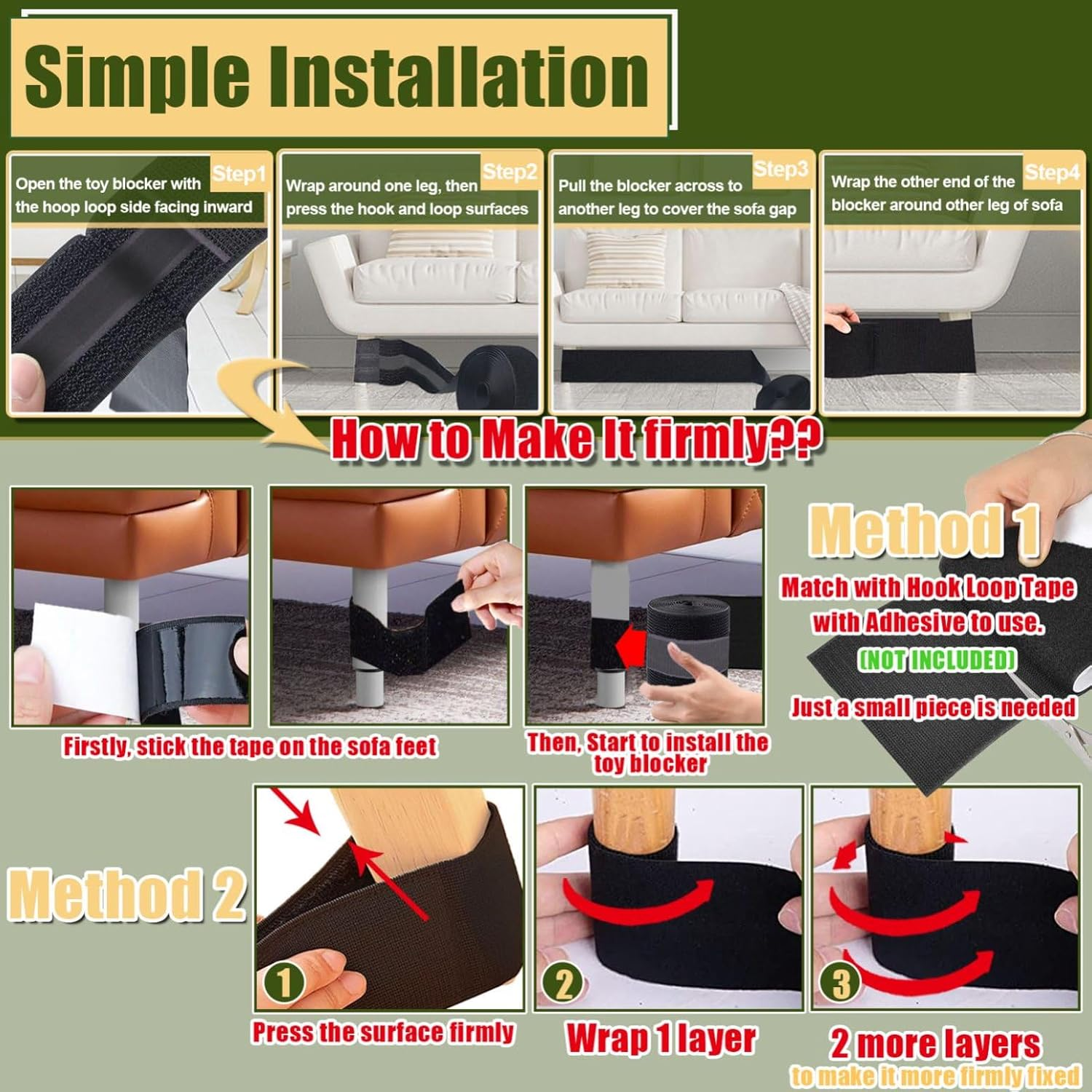 STAY GENT Toy Blocker for under Bed and under Couch, under Couch Blocker under the Bed Gap Blocker Bumpers to Stop Kids Pets Dogs and Cats Toys Going under Furniture Gaps, 15Cm X 7M image number 1