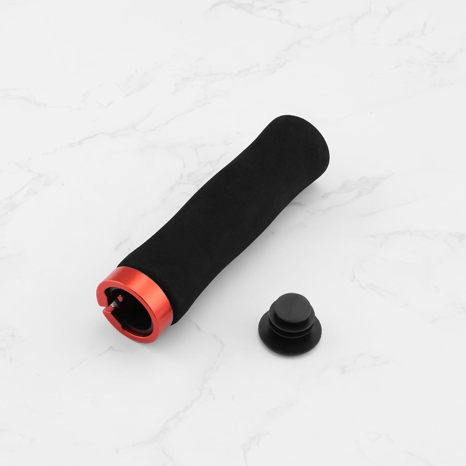 Emsea 1 Pair Foam Handlebar Grips Single Locking Bicycle Handlebar Grips Suitable for Handlebars Diameter 22Mm Bicycle Mountain MTB Grip(Red)