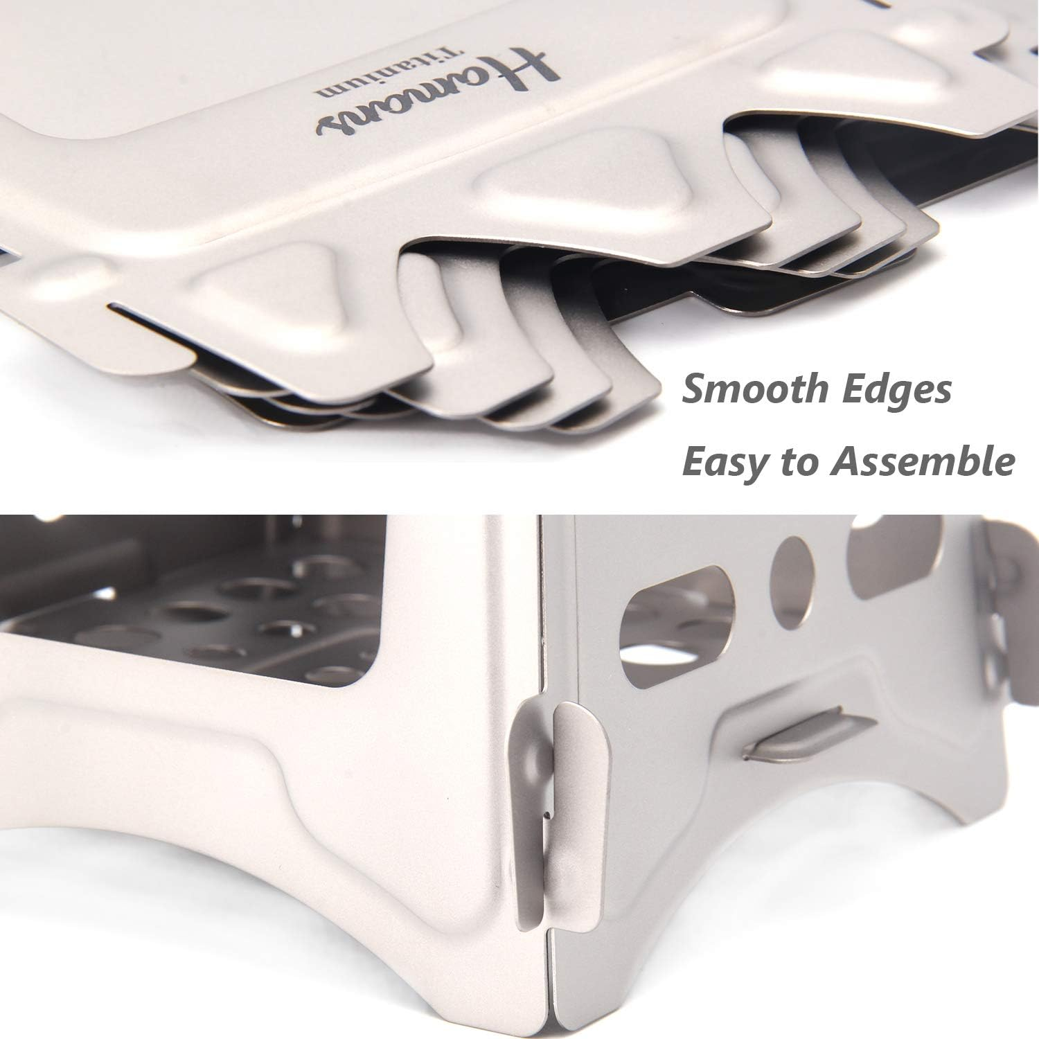 Hamans Titanium Wood Burning Stove, Camping Stove, Foldable Titanium Portable Backpacking Stove for Outdoor Camping Picnic BBQ image number 3