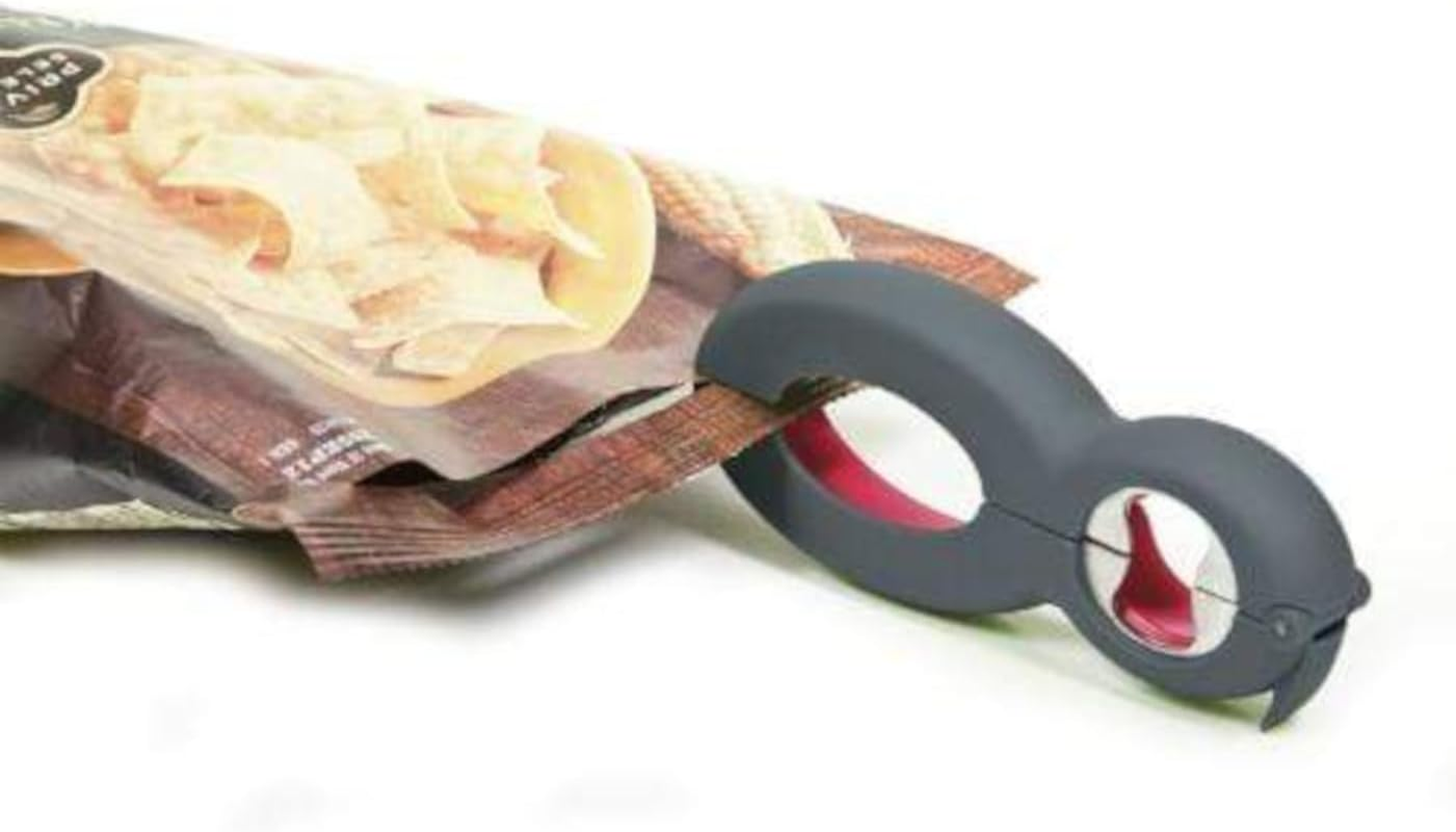 Progressive Prepworks 6-In-1 Multi Opener - Ultimate Kitchen Essential with Soft Grip Coating, Versatile Opening of Jars, Bottles, Soda Caps, Safety Seals, and Pull Tabs, Ergonomic Handle - Black/Red image number 4