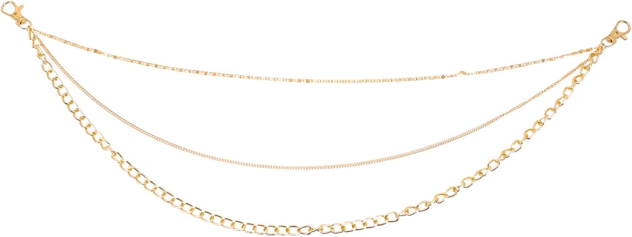 POPETPOP 2Pcs Metal Pants Chain for Men and Women Wear-Resistant Decorative Jeans Chains with Lobster Clasps Punk Style Hanging Wallet and Keychain Accessories for Jackets and Bags image number 1