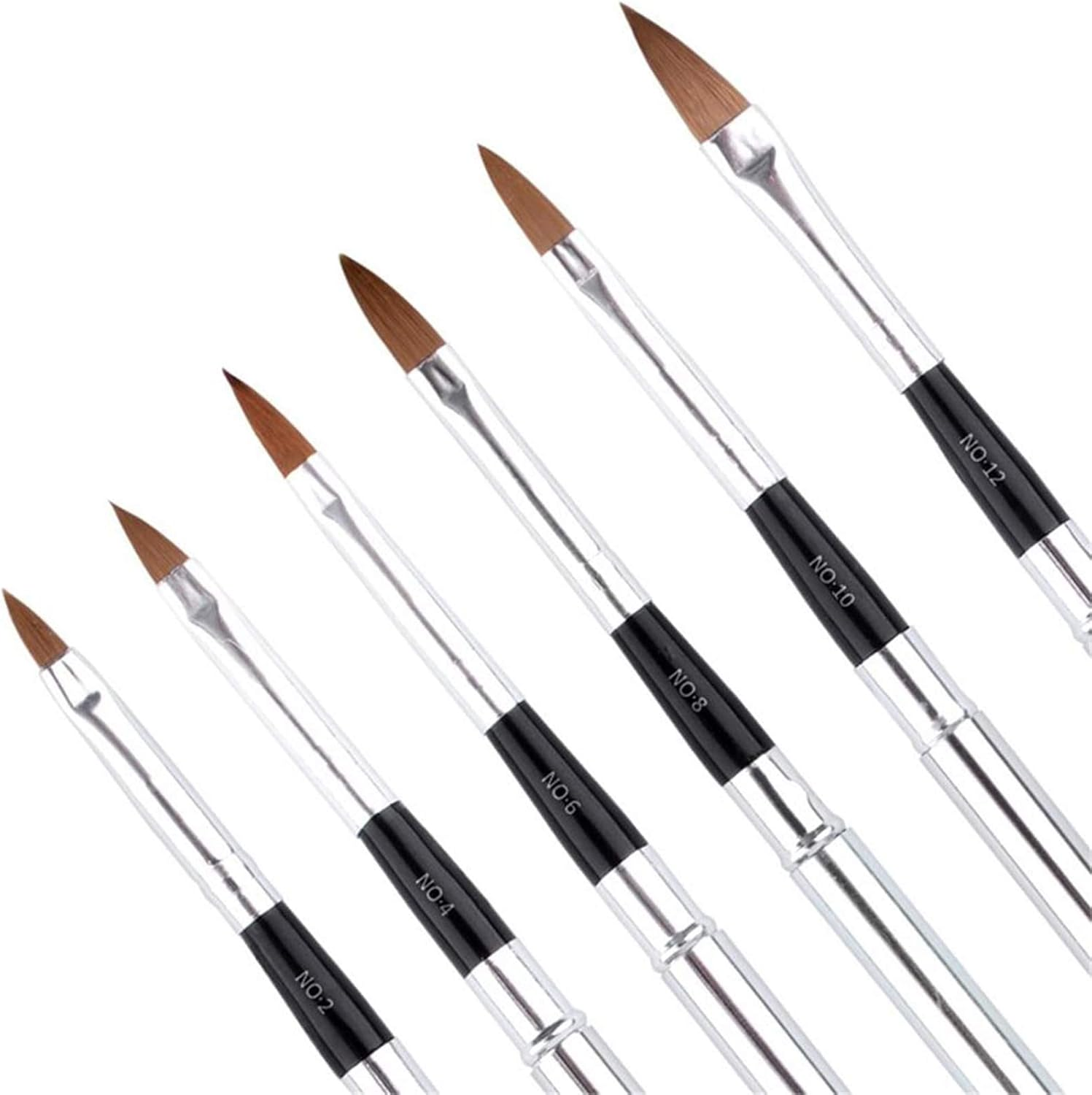 6 Pieces Nails Arts Pen Nail Brushes for 3D Design Detailing Painting Salon image number 3