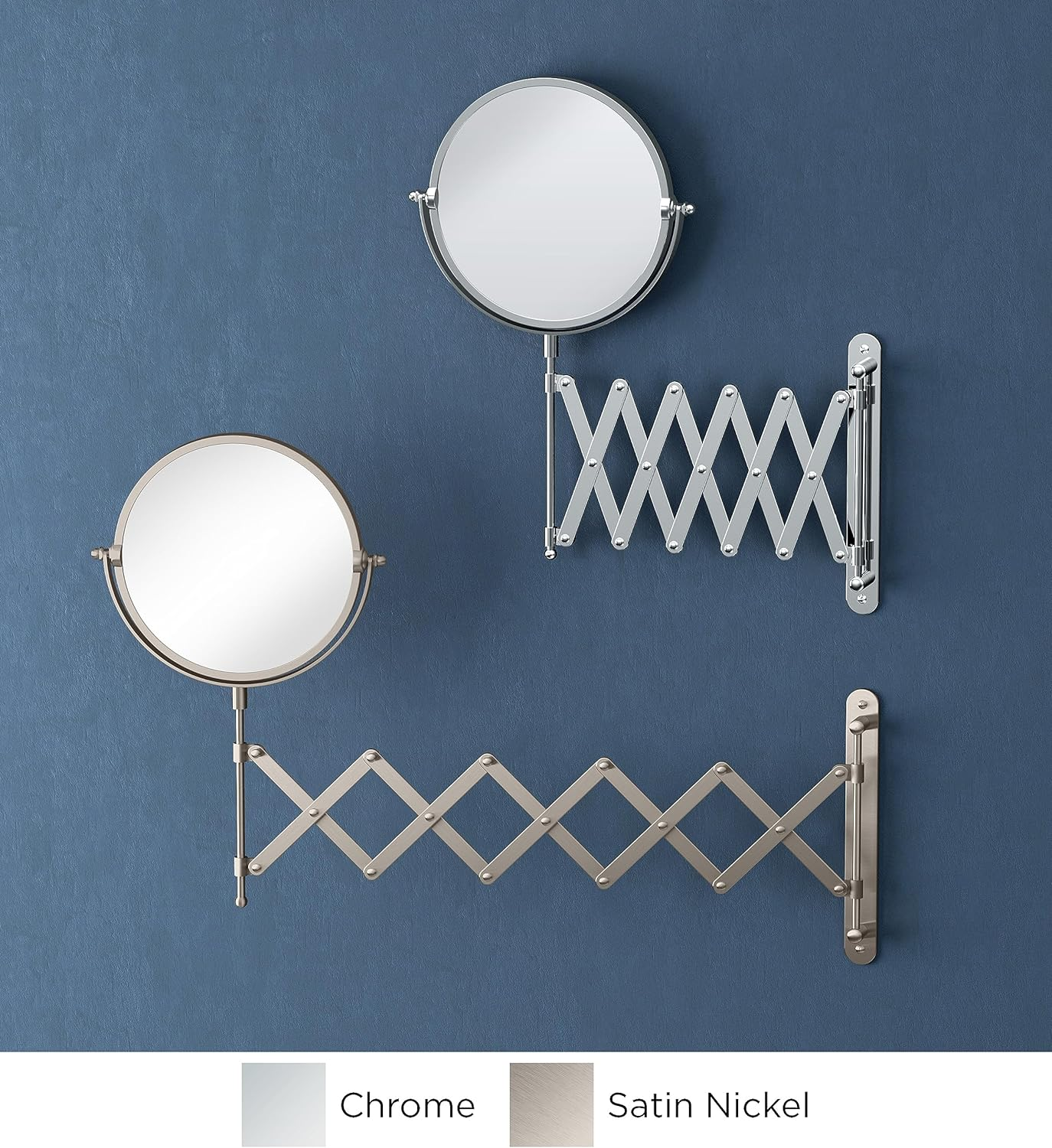 Gatco 1439SN Accordian Arm Wall Mount Mirror, Satin Nickel image number 2