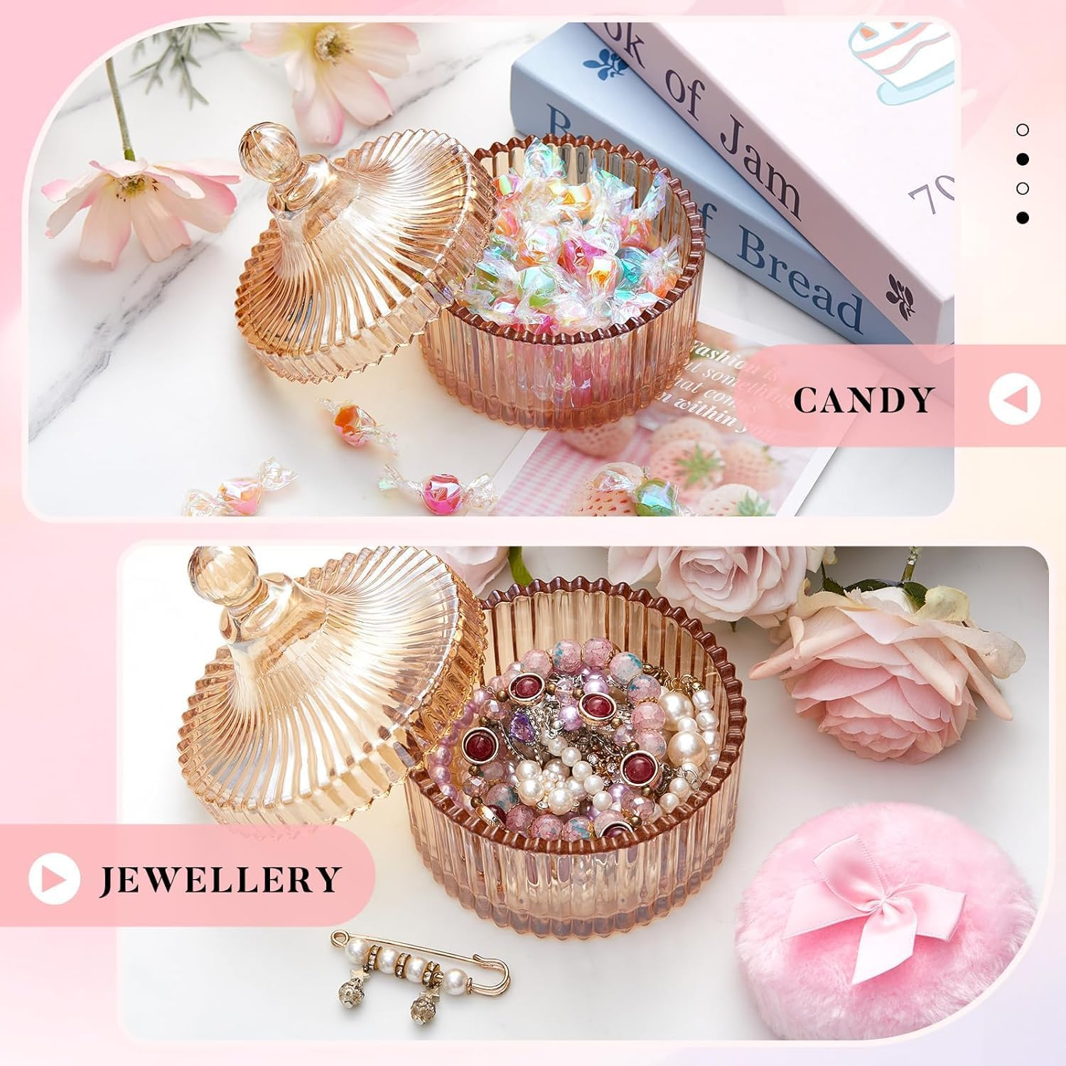 Large Body Powder Puff with Clear Crystal Case &ndash; Soft Washable & Reusable Velour Puff for Wet/Dry Makeup image number 2