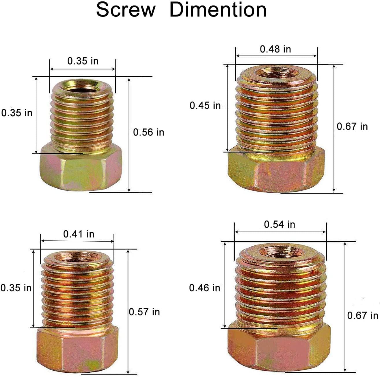 25 Ft. of 3/16 Brake Line Tubing Kit - Muhize Flexible Copper Tube Roll 25 Ft 3/16" (Includes 16 Fittings) - Gold image number 5