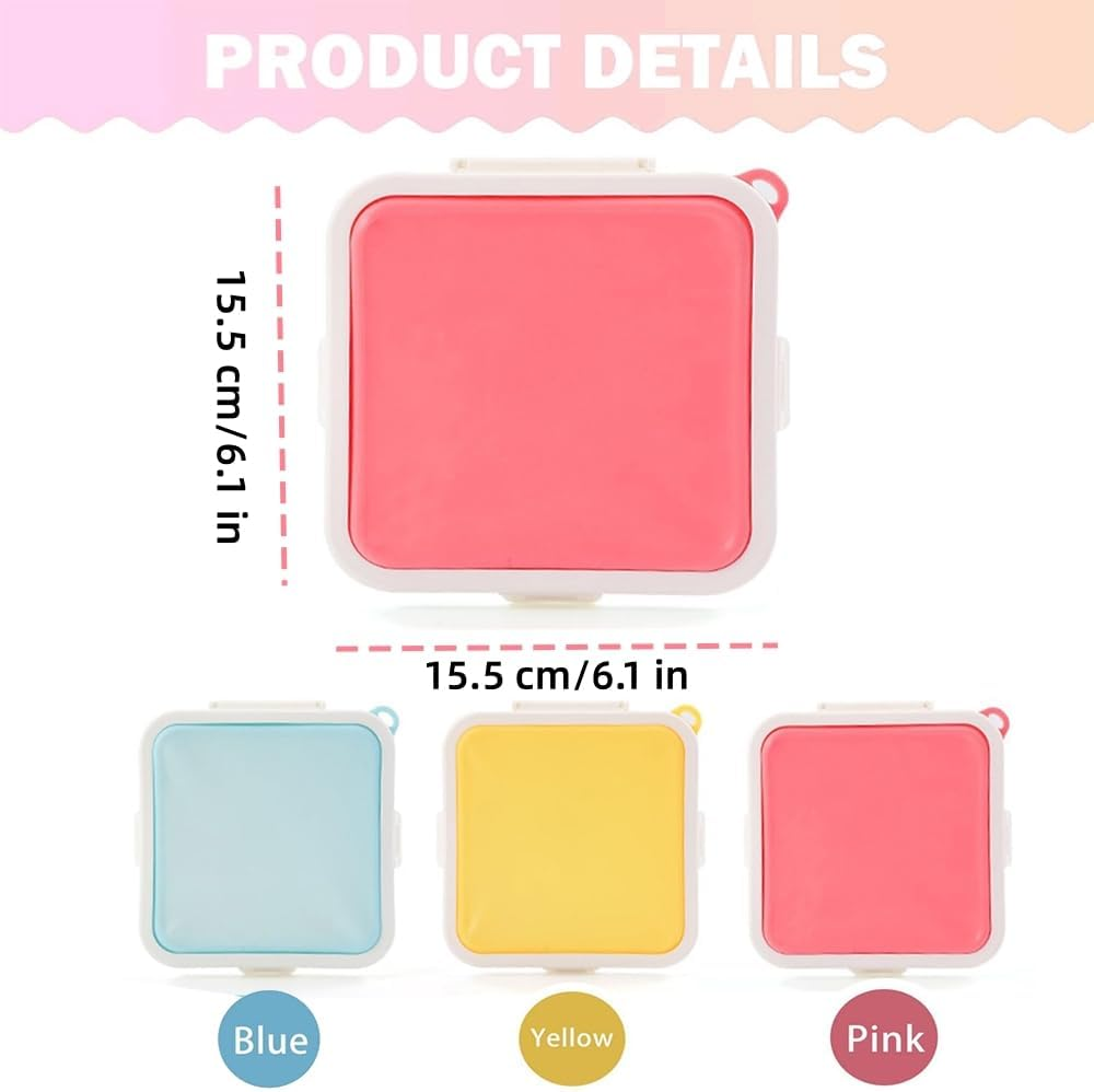 Silicone Sandwich Storage Box, 1Pc Silicone Sandwich Storage Box, Silicone Sandwich Container for Lunch Box, Sandwich Toast Case, Portable Bread Box Sandwich Container (Pink) image number 5
