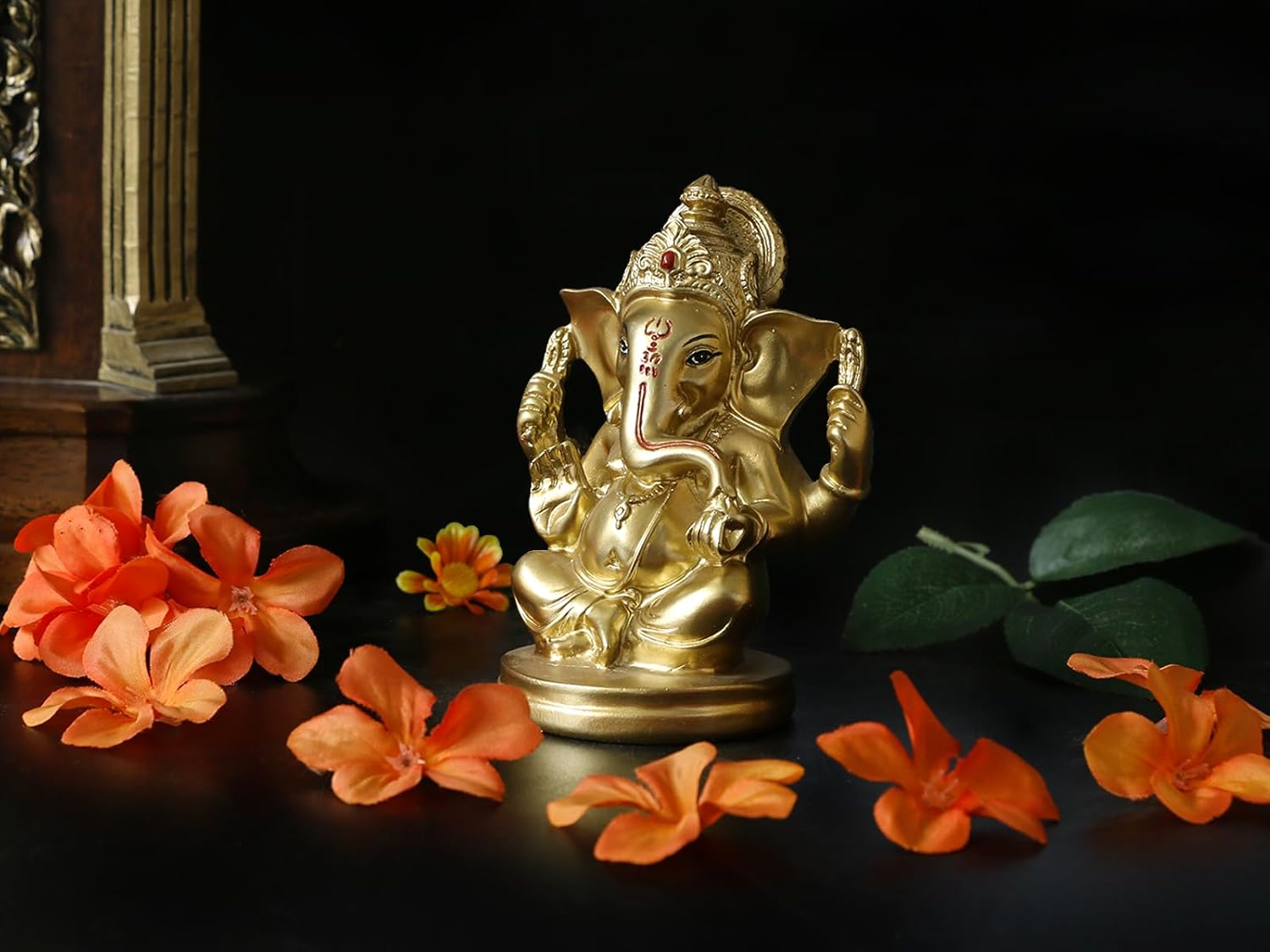Bangbangda Hindu God Lord Ganesha Idol - Indian Ganesh Statue Sculpture India Murti Pooja Item Home Office Mandir Temple Puja Decor Yoga Zen Meditation Altar Shrine Kit Religious Gifts image number 6