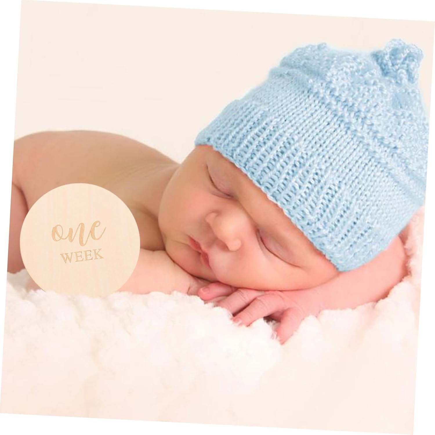 14Pcs Milestone Wood Discs Photo Props round Cards for Newborn Growth Tracking Birthday and Shower Decoration Practical Keepsake for Boys image number 1