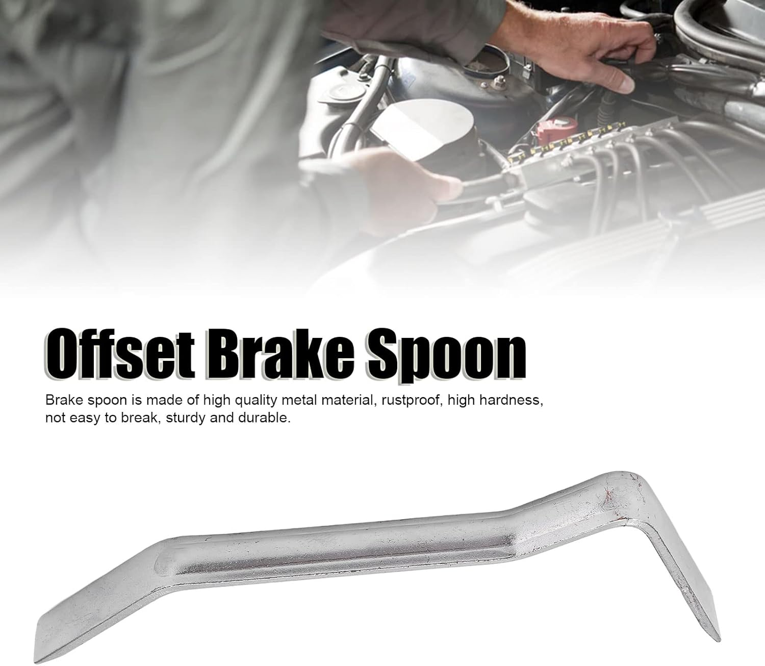 Brake Adjusting Tool,Metal Offset Brake Spoon Auto Repair Tool Universal Professional Car Maintenance Tools 1Pcs for Cars image number 3