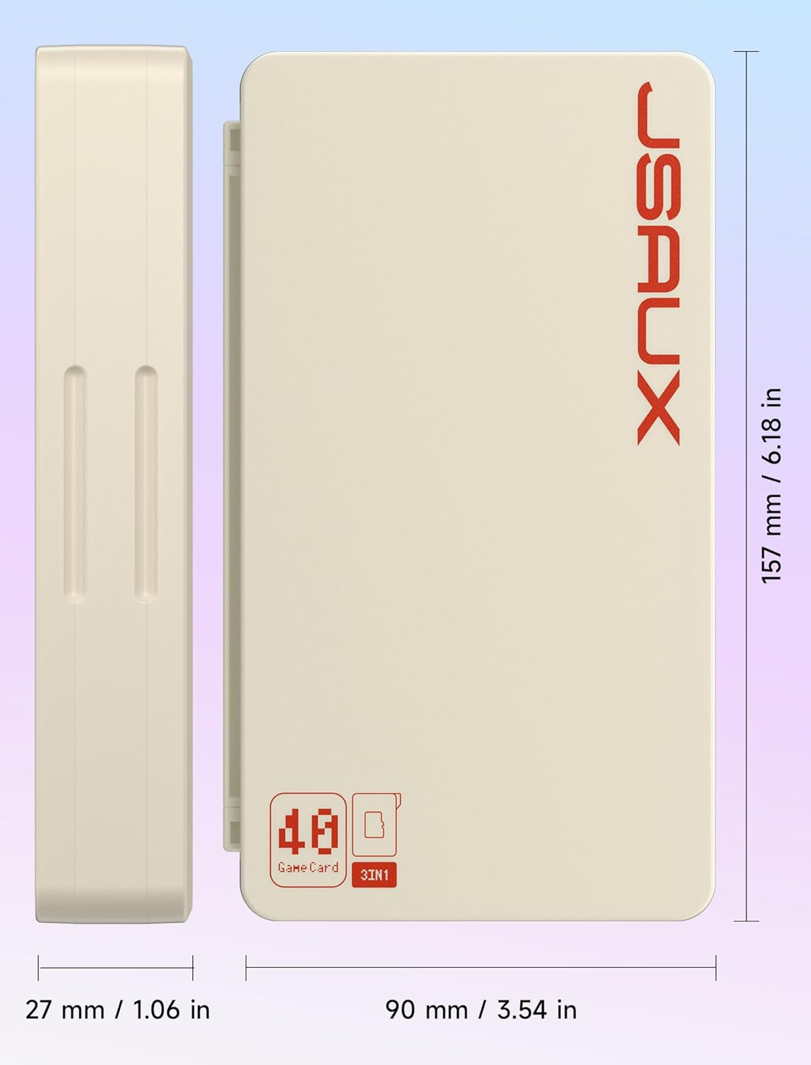 JSAUX Game Card Case for Nintendo Switch 2 (2025), Switch OLED & Lite, 40-Slot Hard Shell Storage Holder for 40 Game Cartridges & Micro SD Cards, Compact Gaming Card Organizer Box - Retro Red/White image number 1