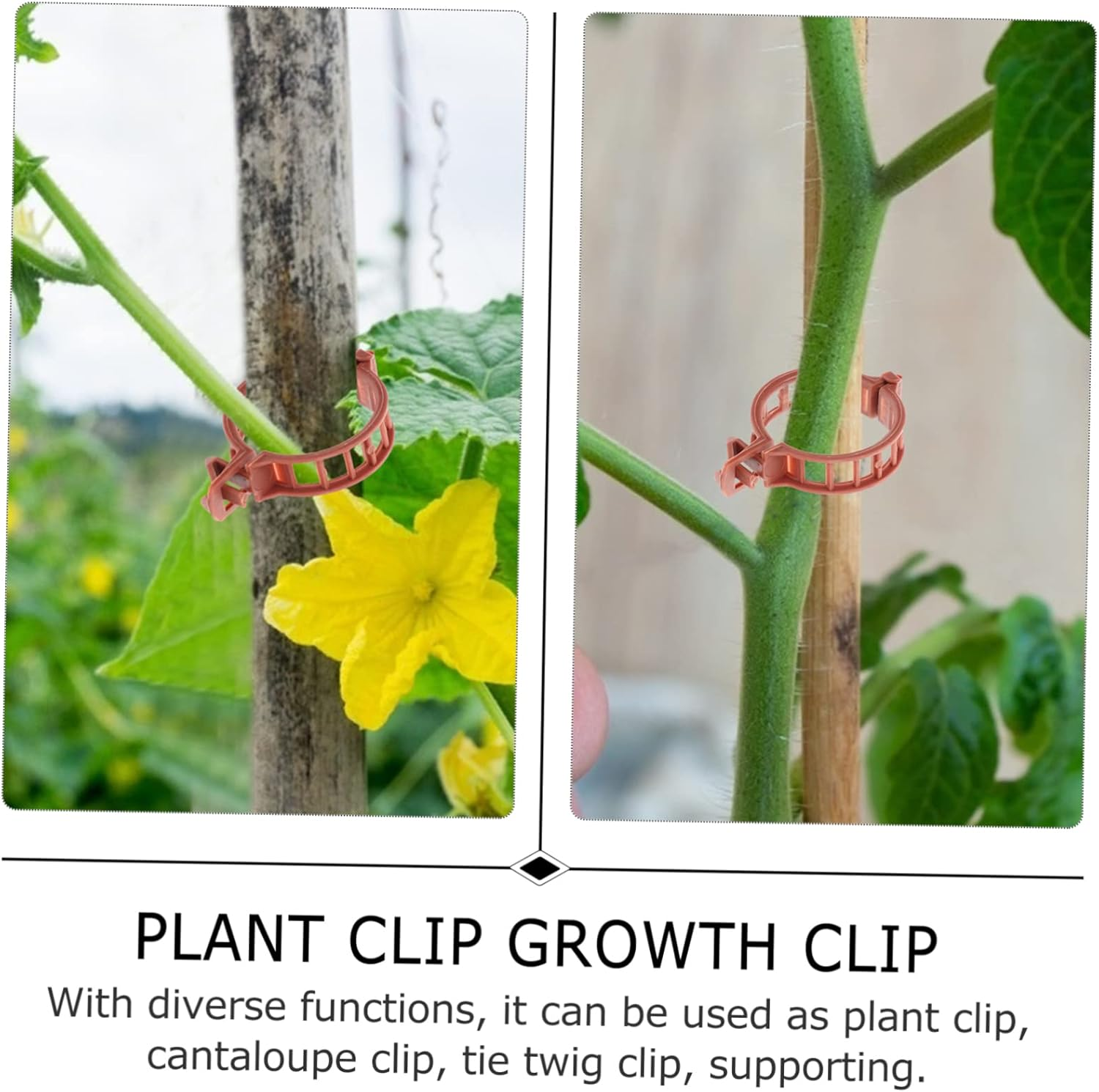 HAKIDZEL 100Pcs Plastic Plant Clip Gardening Clamps Grafting Plant Clip for Garden Supplies Use as Stake for Indoor Outdoor image number 4