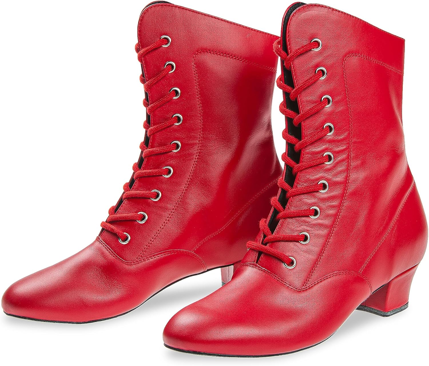 Diamant Women'S Garde Dance Boots 208-334-640-V - Smooth Leather Red - 190 Mm Shaft - 3.7 Cm Block Heel - Variospin Sole - Made in Germany image number 5