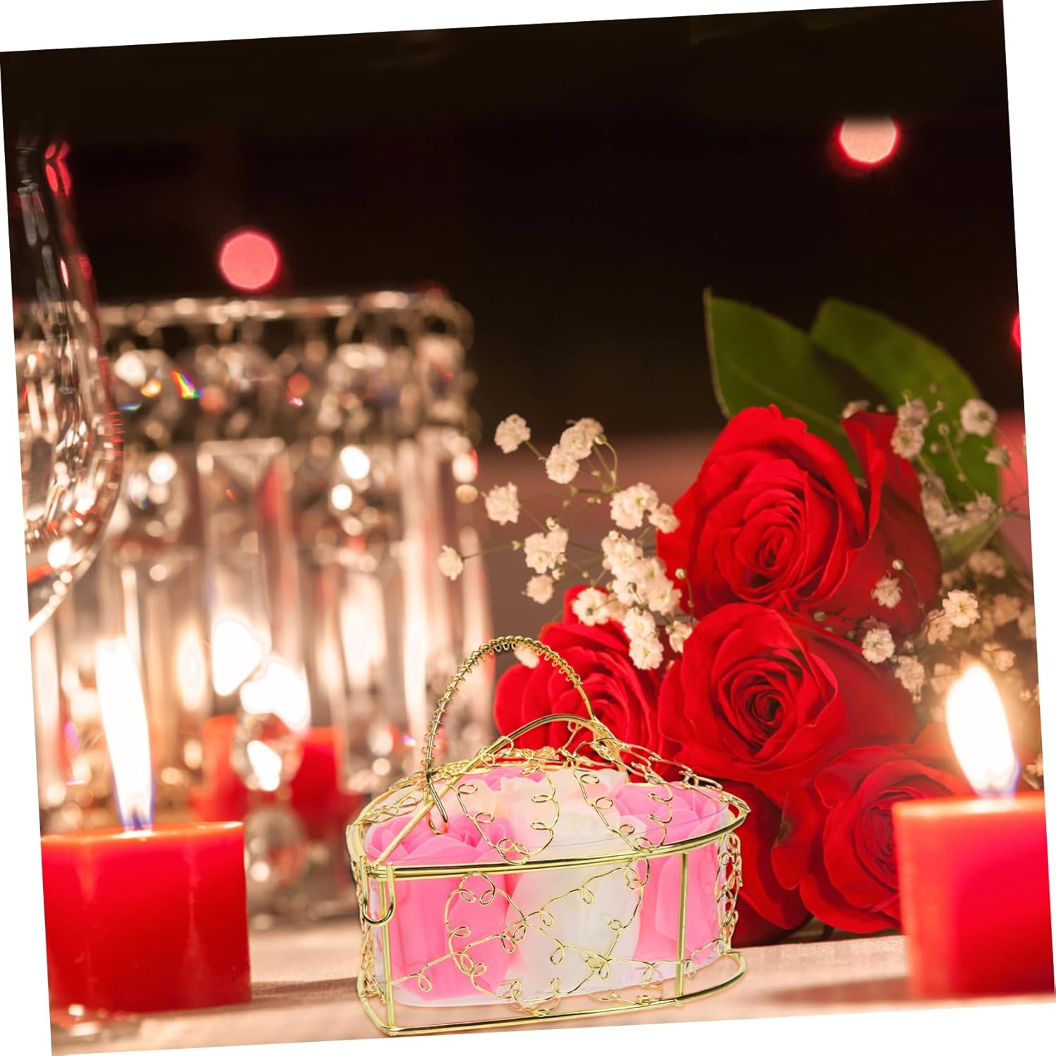 ABOOFAN Rose Soap Lifelike Rose Flower Petals Basket Valentine'S Day for Girlfriend Bridal Showers and Home Decor image number 1